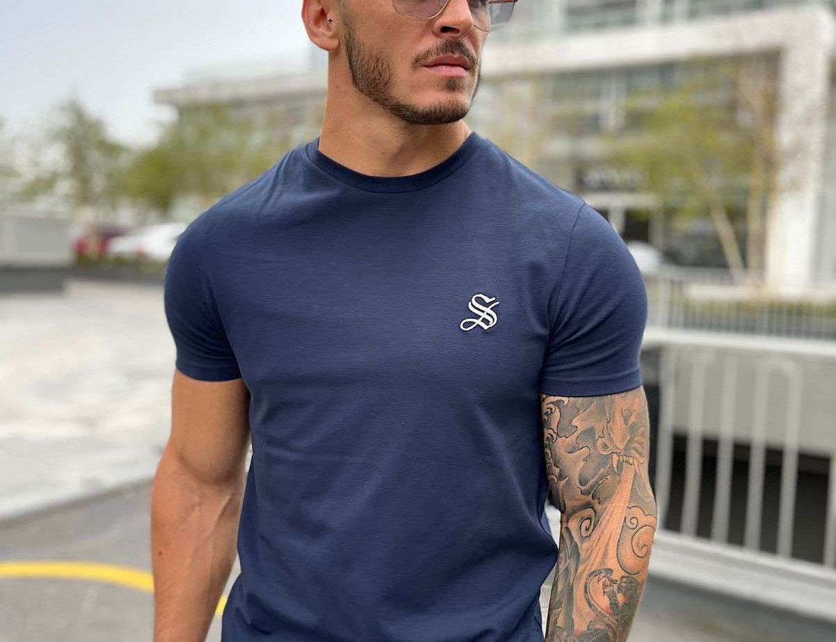 Melancholy - Dark Blue T-Shirt for Men (PRE-ORDER DISPATCH DATE 1 JULY 2022) - Sarman Fashion - Wholesale Clothing Fashion Brand for Men from Canada