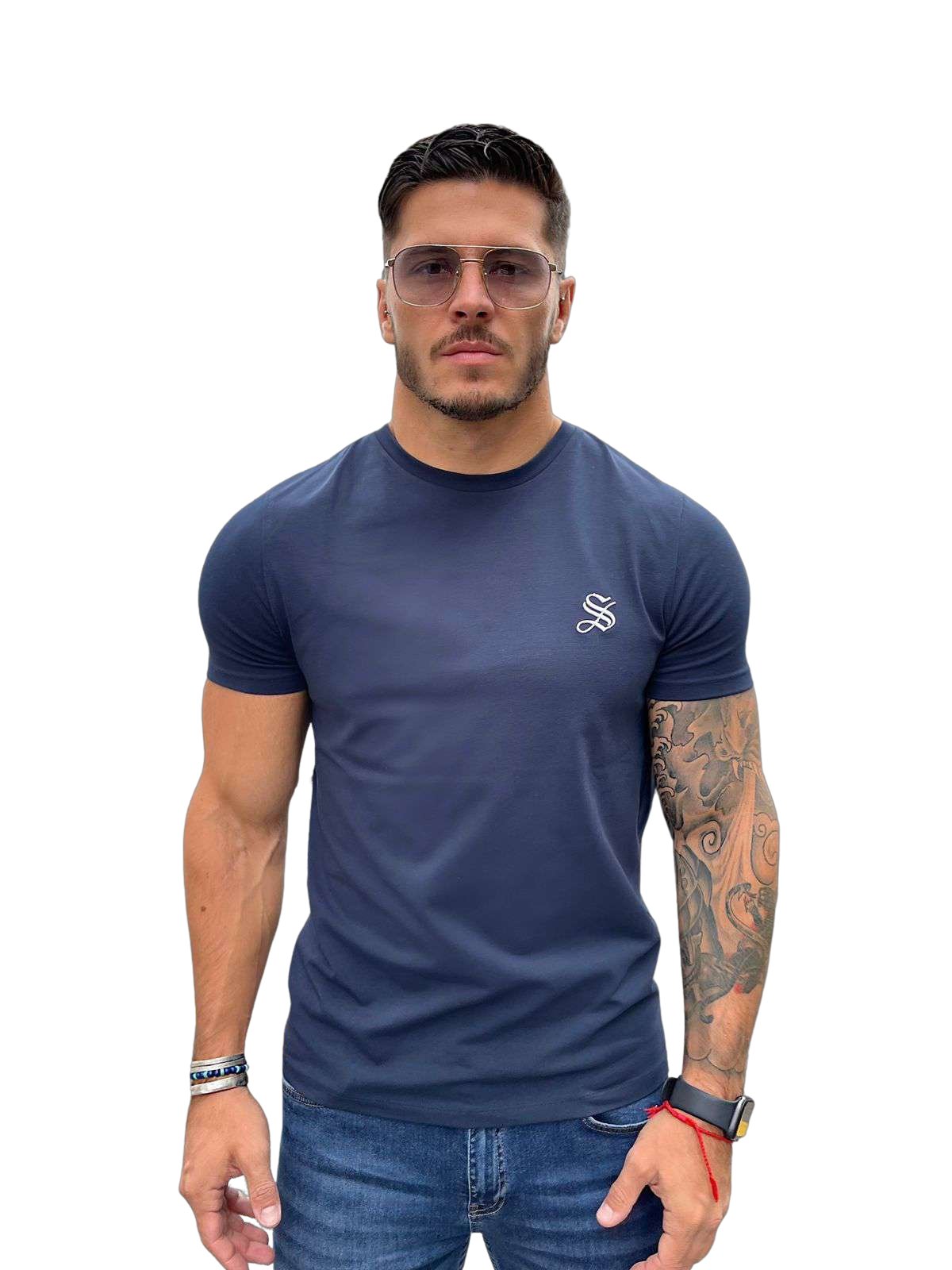 Melancholy - Dark Blue T-Shirt for Men (PRE-ORDER DISPATCH DATE 1 JULY 2022) - Sarman Fashion - Wholesale Clothing Fashion Brand for Men from Canada
