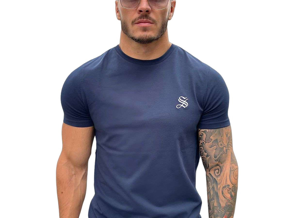 Melancholy - Dark Blue T-Shirt for Men (PRE-ORDER DISPATCH DATE 1 JULY 2022) - Sarman Fashion - Wholesale Clothing Fashion Brand for Men from Canada