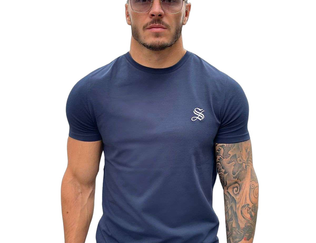 Melancholy - Dark Blue T-Shirt for Men (PRE-ORDER DISPATCH DATE 1 JULY 2022) - Sarman Fashion - Wholesale Clothing Fashion Brand for Men from Canada