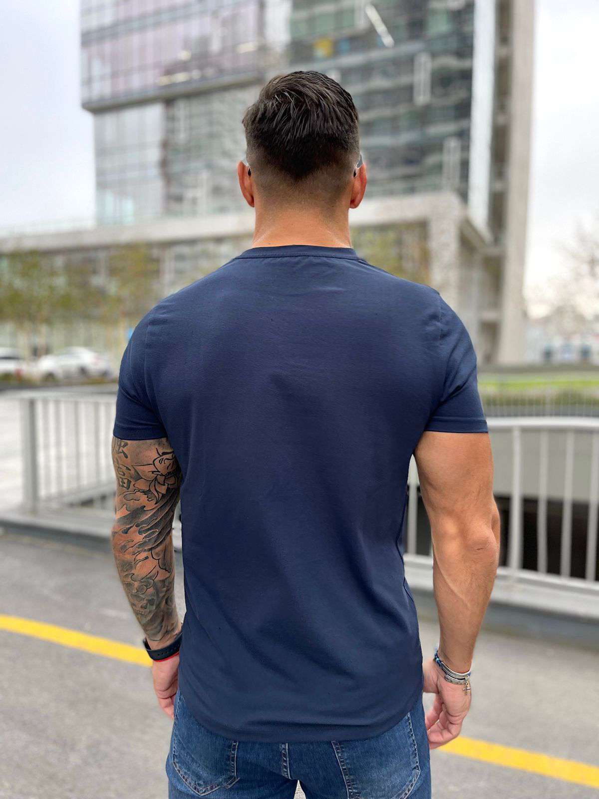 Melancholy - Dark Blue T-Shirt for Men (PRE-ORDER DISPATCH DATE 1 JULY 2022) - Sarman Fashion - Wholesale Clothing Fashion Brand for Men from Canada