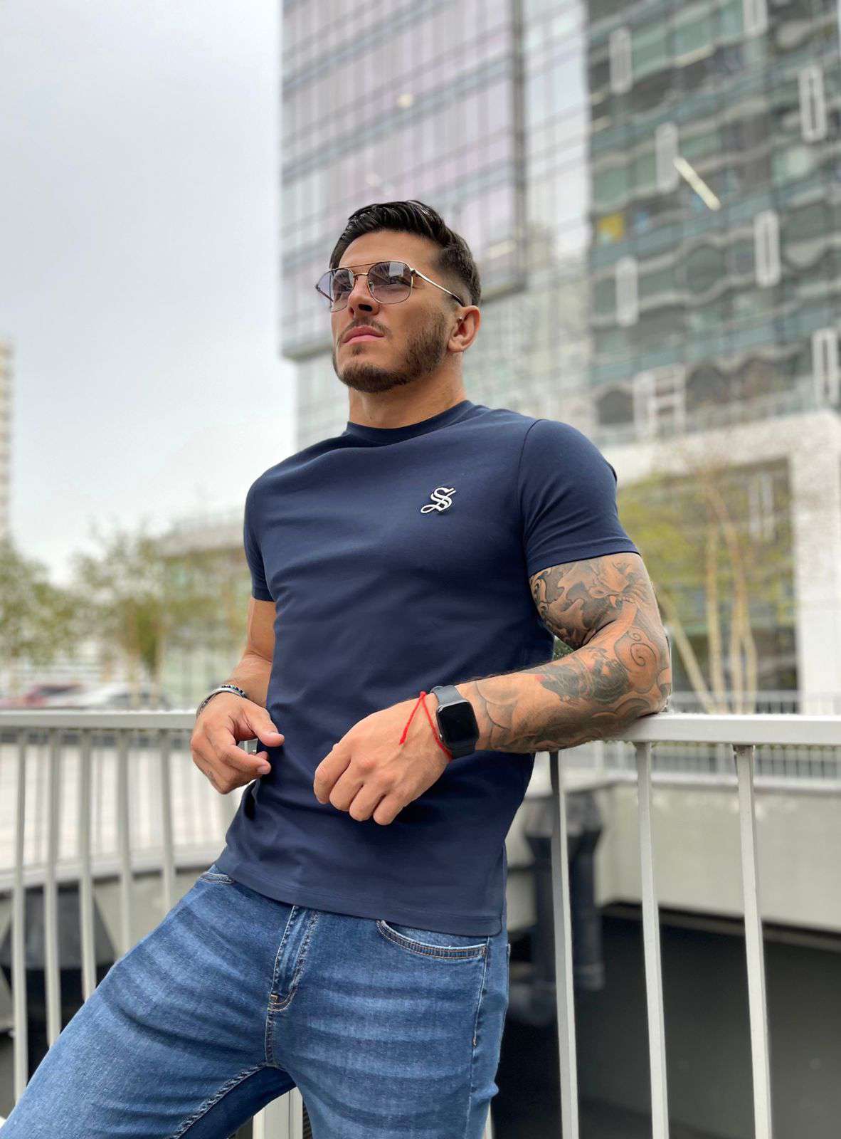 Melancholy - Dark Blue T-Shirt for Men (PRE-ORDER DISPATCH DATE 1 JULY 2022) - Sarman Fashion - Wholesale Clothing Fashion Brand for Men from Canada