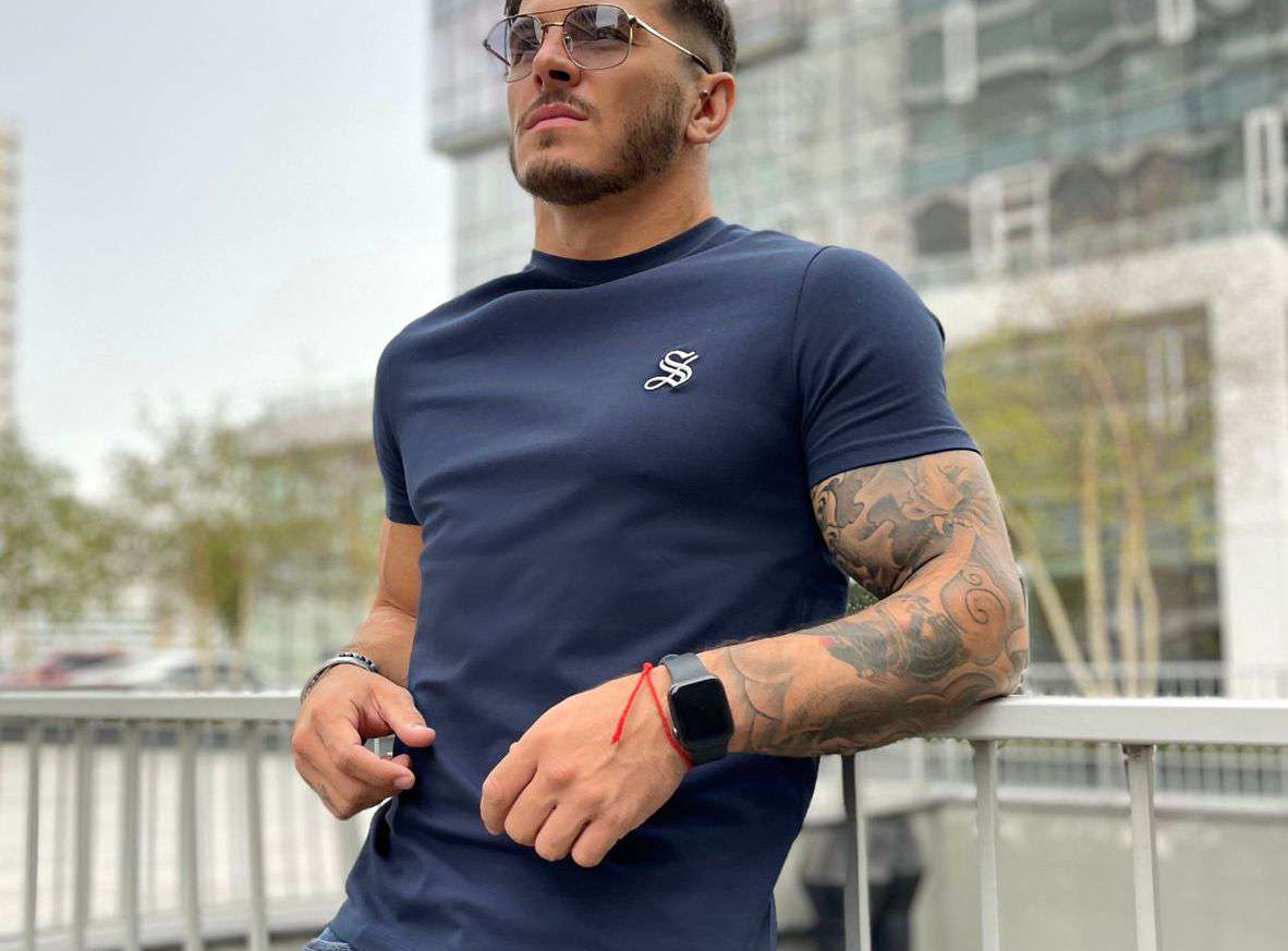 Melancholy - Dark Blue T-Shirt for Men (PRE-ORDER DISPATCH DATE 1 JULY 2022) - Sarman Fashion - Wholesale Clothing Fashion Brand for Men from Canada