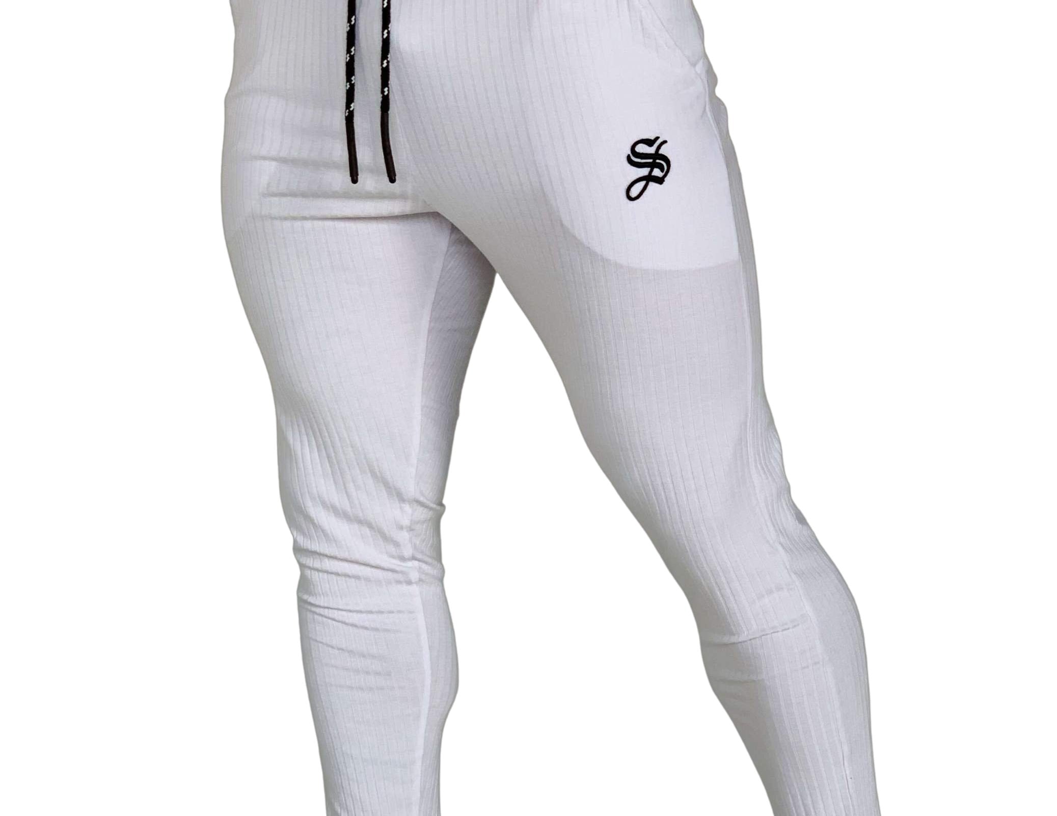 Mendoza - White Joggers for Men - Sarman Fashion - Wholesale Clothing Fashion Brand for Men from Canada