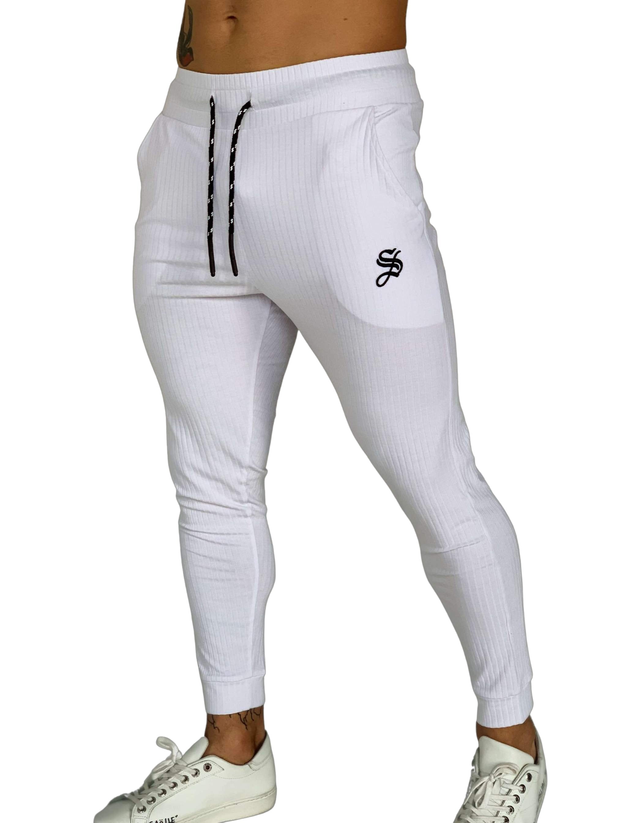 Mendoza - White Joggers for Men - Sarman Fashion - Wholesale Clothing Fashion Brand for Men from Canada