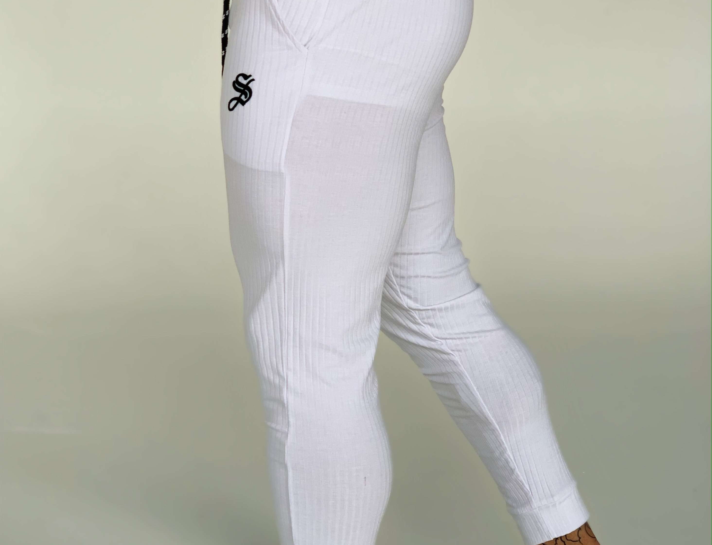Mendoza - White Joggers for Men (PRE-ORDER DISPATCH DATE 1 JUIN 2021) - Sarman Fashion - Wholesale Clothing Fashion Brand for Men from Canada