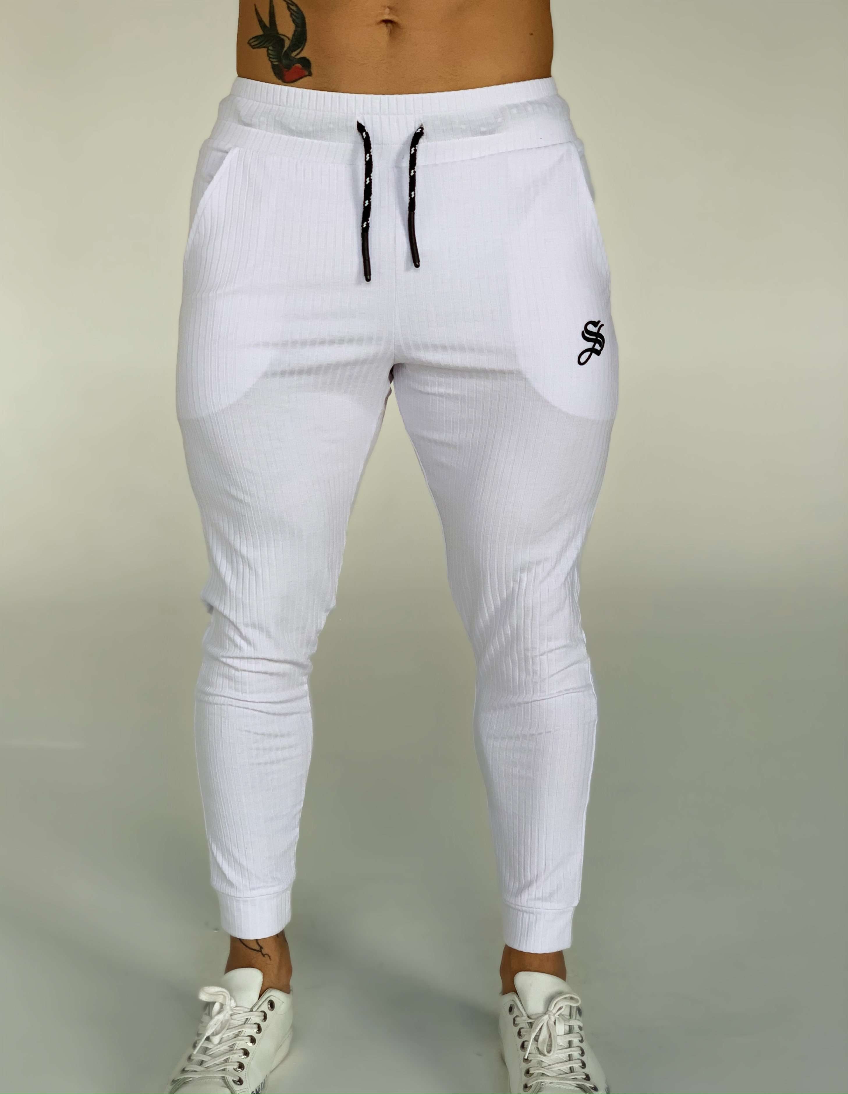 Mendoza - White Joggers for Men (PRE-ORDER DISPATCH DATE 1 JUIN 2021) - Sarman Fashion - Wholesale Clothing Fashion Brand for Men from Canada
