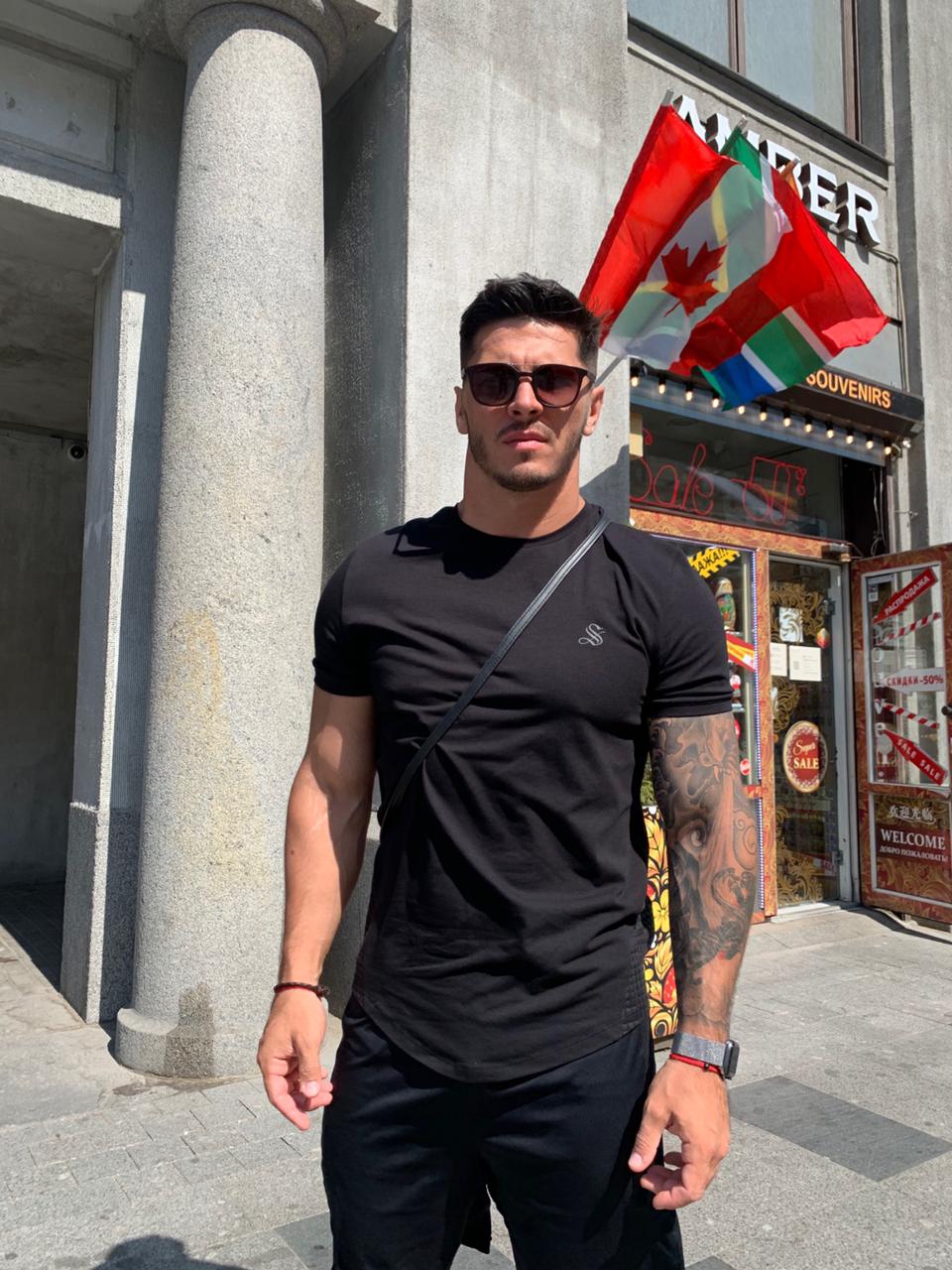 Mister V - Black T-Shirt for Men (PRE-ORDER DISPATCH DATE 1 JULY 2022) - Sarman Fashion - Wholesale Clothing Fashion Brand for Men from Canada