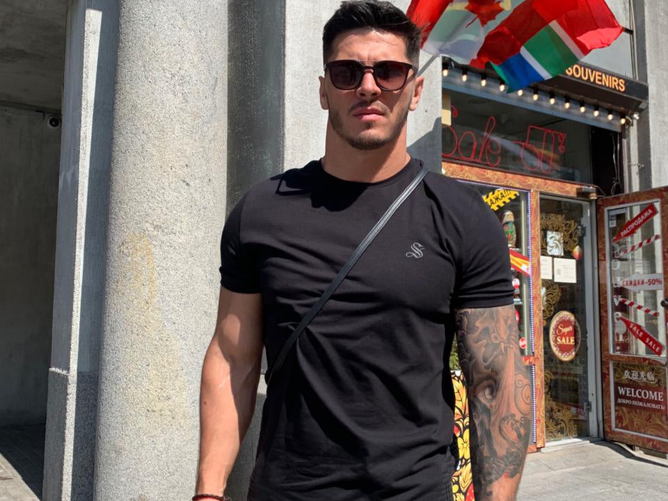 Mister V - Black T-Shirt for Men (PRE-ORDER DISPATCH DATE 1 JULY 2022) - Sarman Fashion - Wholesale Clothing Fashion Brand for Men from Canada