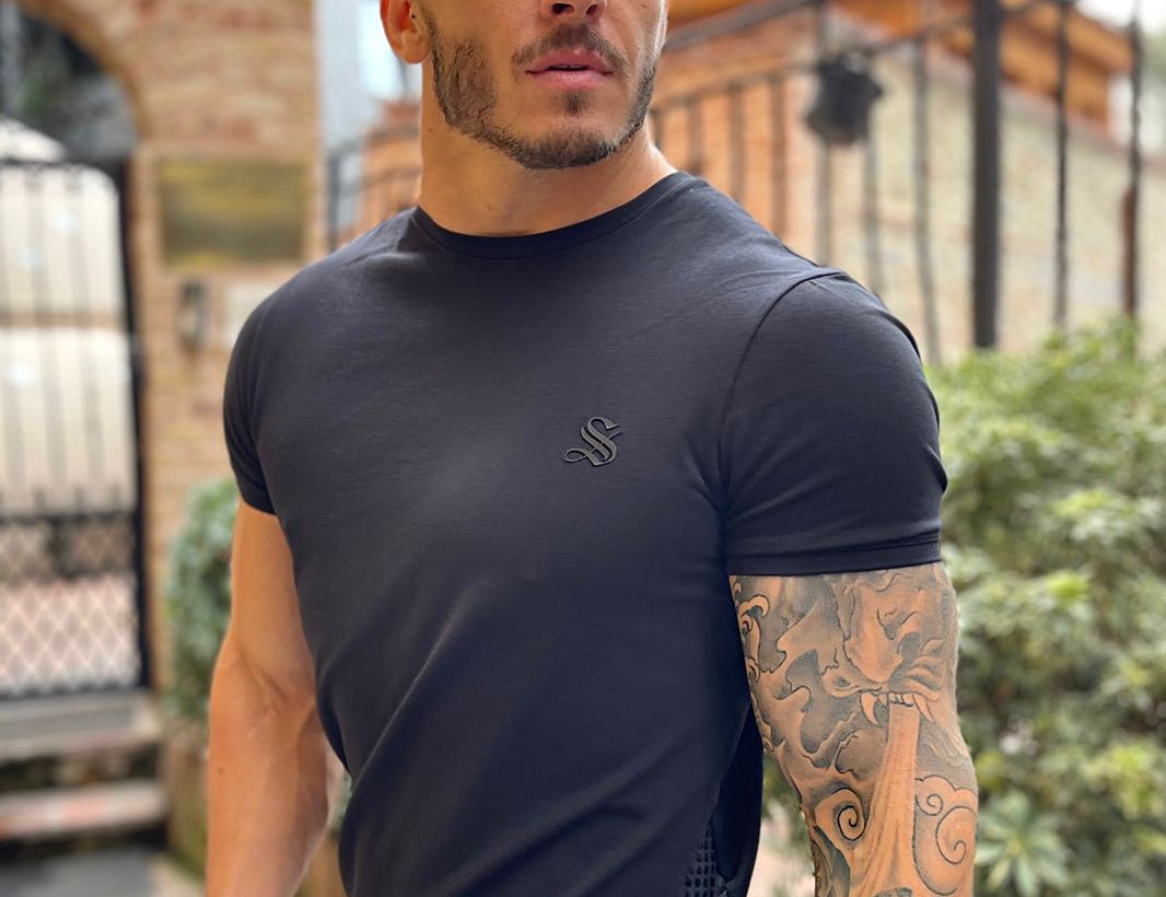 Mister V - Black T-Shirt for Men (PRE-ORDER DISPATCH DATE 25 DECEMBER 2021) - Sarman Fashion - Wholesale Clothing Fashion Brand for Men from Canada
