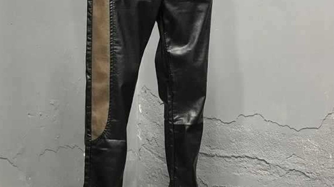 Mongol - Black Pu-Leather Pant’s for Men - Sarman Fashion - Wholesale Clothing Fashion Brand for Men from Canada