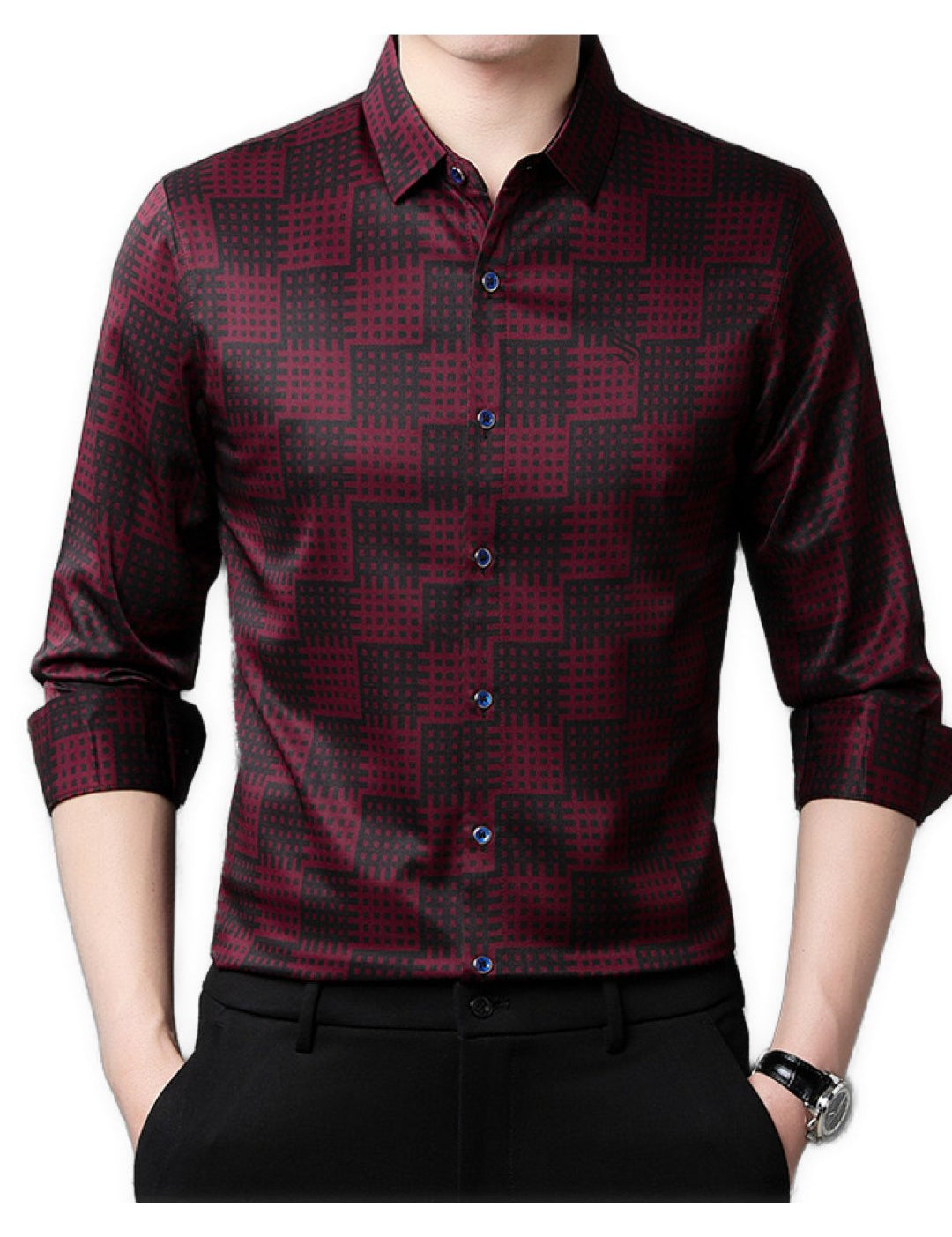 Mulu Square - Long Sleeves Shirt for Men - Sarman Fashion - Wholesale Clothing Fashion Brand for Men from Canada