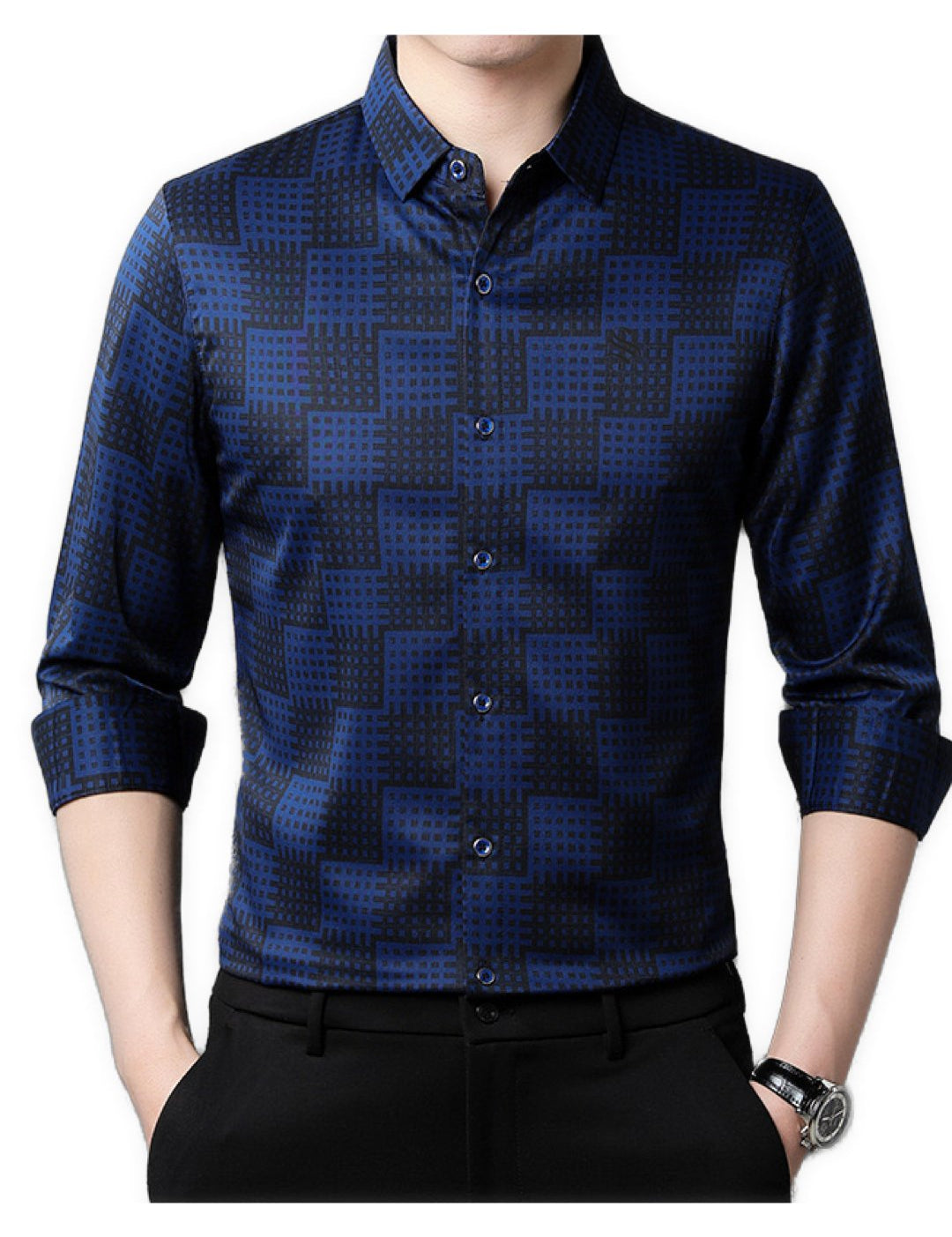 Mulu Square - Long Sleeves Shirt for Men - Sarman Fashion - Wholesale Clothing Fashion Brand for Men from Canada