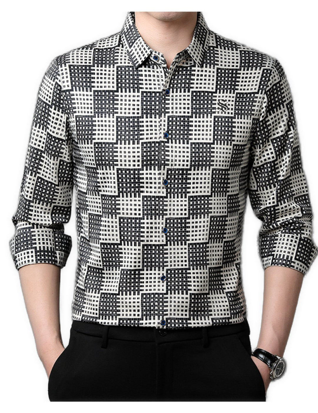 Mulu Square - Long Sleeves Shirt for Men - Sarman Fashion - Wholesale Clothing Fashion Brand for Men from Canada