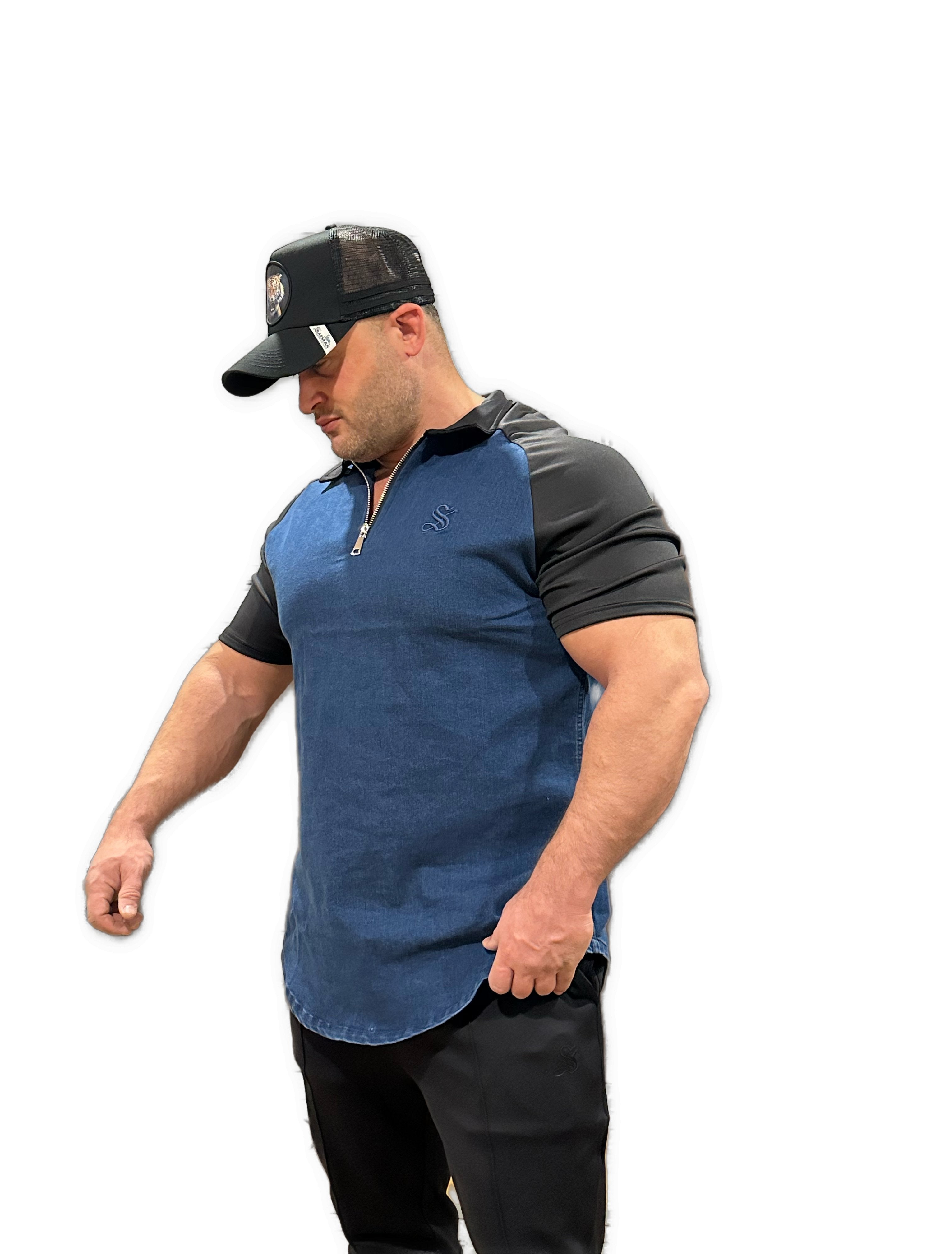 My X - Blue/Black Polo Jeans Shirt for Men - Sarman Fashion - Wholesale Clothing Fashion Brand for Men from Canada