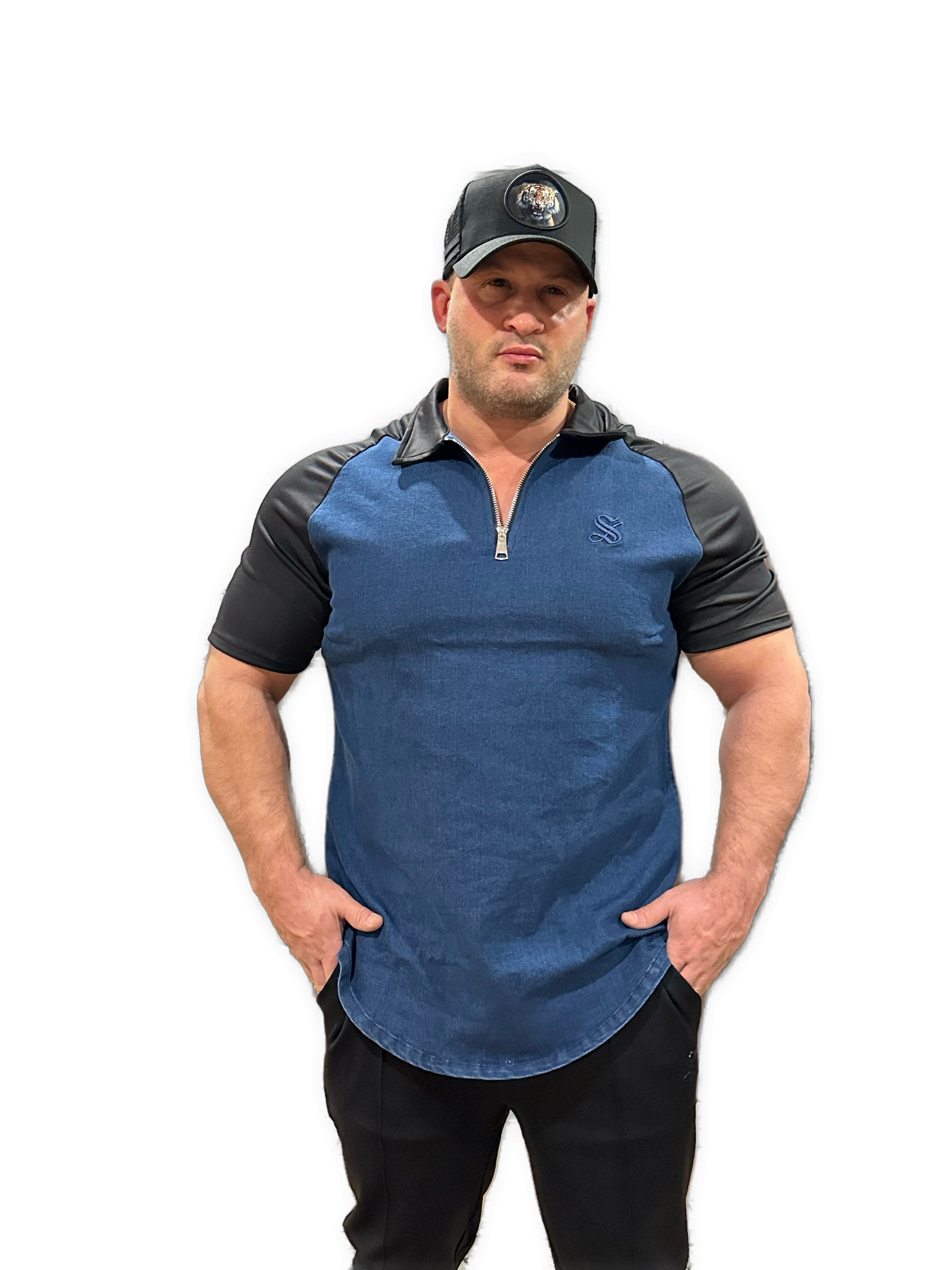 My X - Blue/Black Polo Jeans Shirt for Men - Sarman Fashion - Wholesale Clothing Fashion Brand for Men from Canada