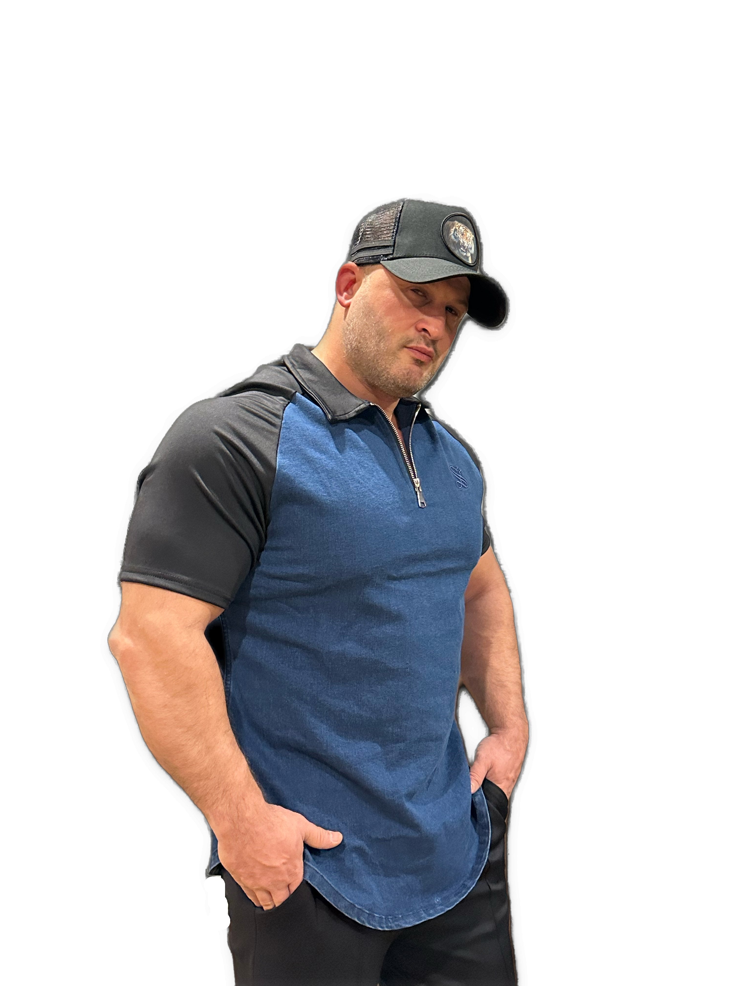 My X - Blue/Black Polo Jeans Shirt for Men - Sarman Fashion - Wholesale Clothing Fashion Brand for Men from Canada
