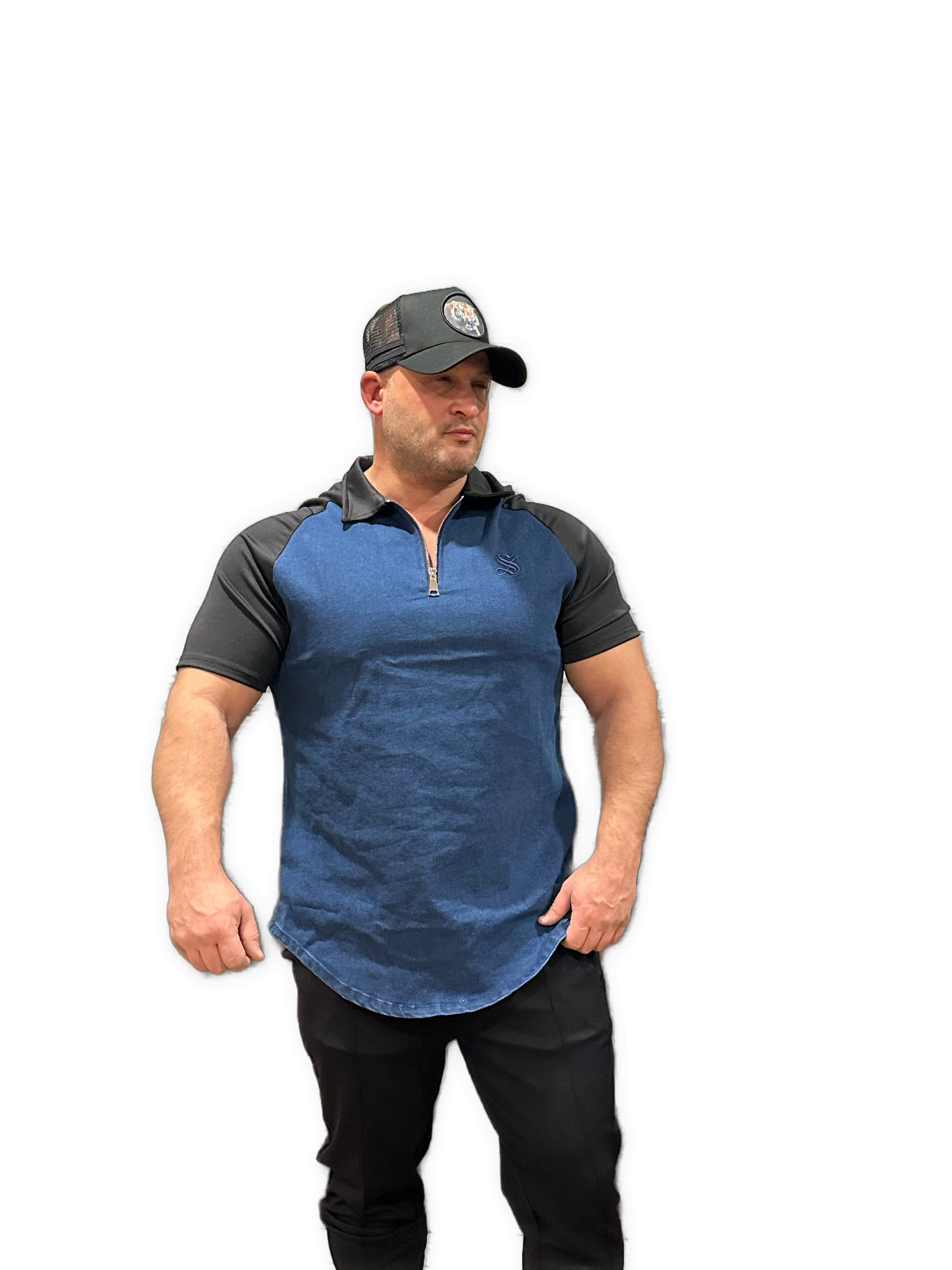 My X - Blue/Black Polo Jeans Shirt for Men - Sarman Fashion - Wholesale Clothing Fashion Brand for Men from Canada