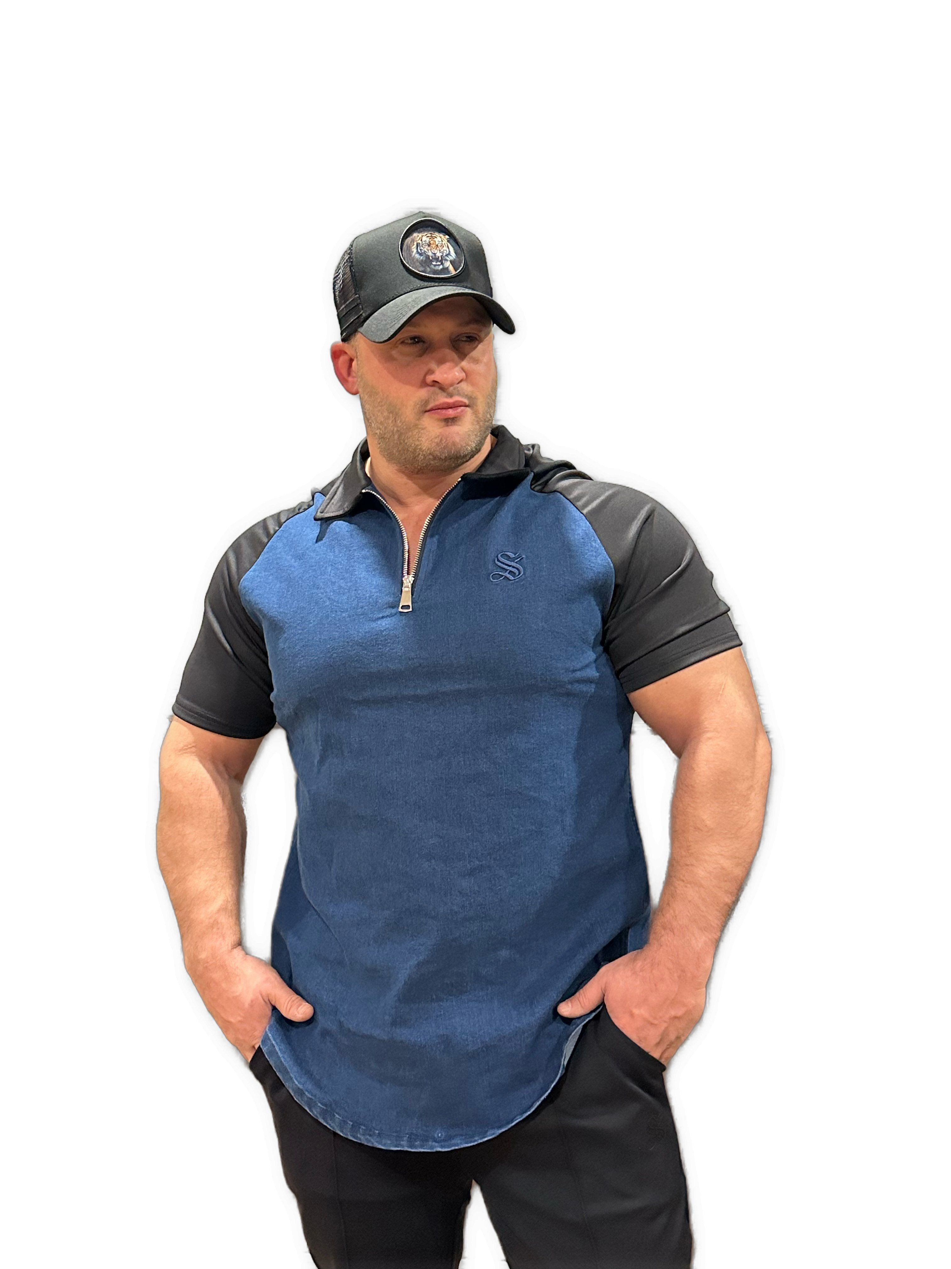 My X - Blue/Black Polo Jeans Shirt for Men - Sarman Fashion - Wholesale Clothing Fashion Brand for Men from Canada
