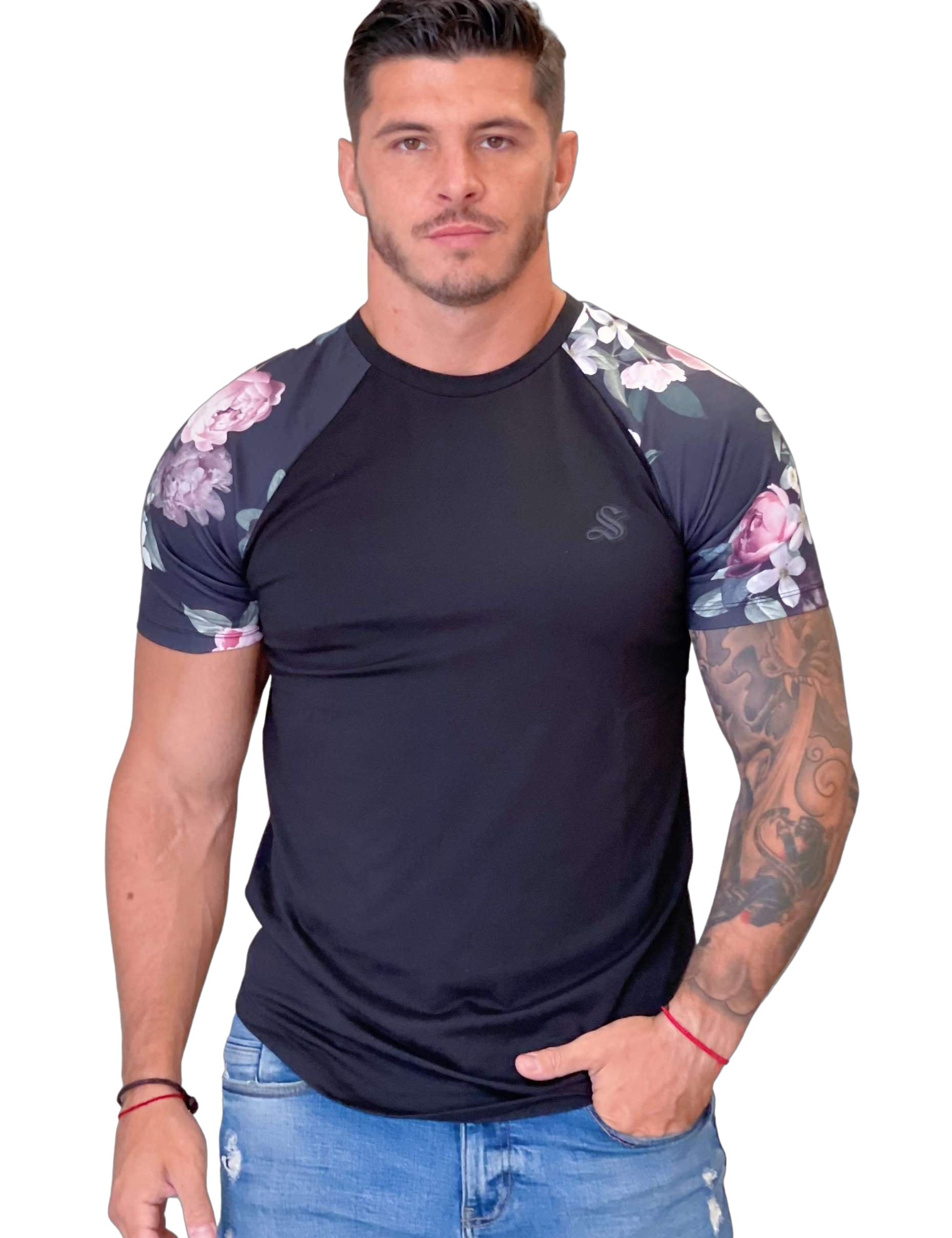 Naome - Black T-Shirt for Men (PRE-ORDER DISPATCH DATE 1 JULY 2022) - Sarman Fashion - Wholesale Clothing Fashion Brand for Men from Canada