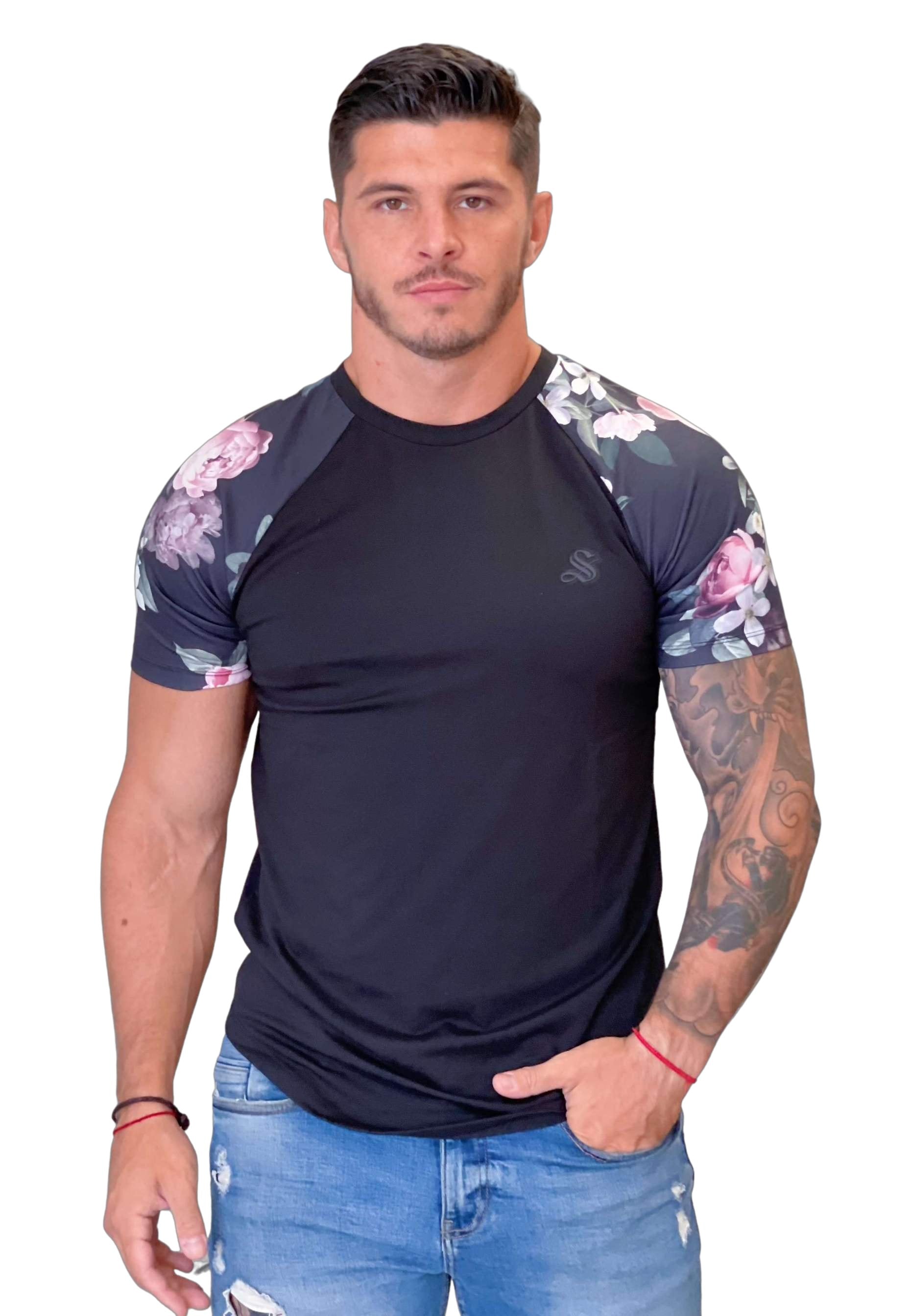 Naome - Black T-Shirt for Men (PRE-ORDER DISPATCH DATE 1 JULY 2022) - Sarman Fashion - Wholesale Clothing Fashion Brand for Men from Canada