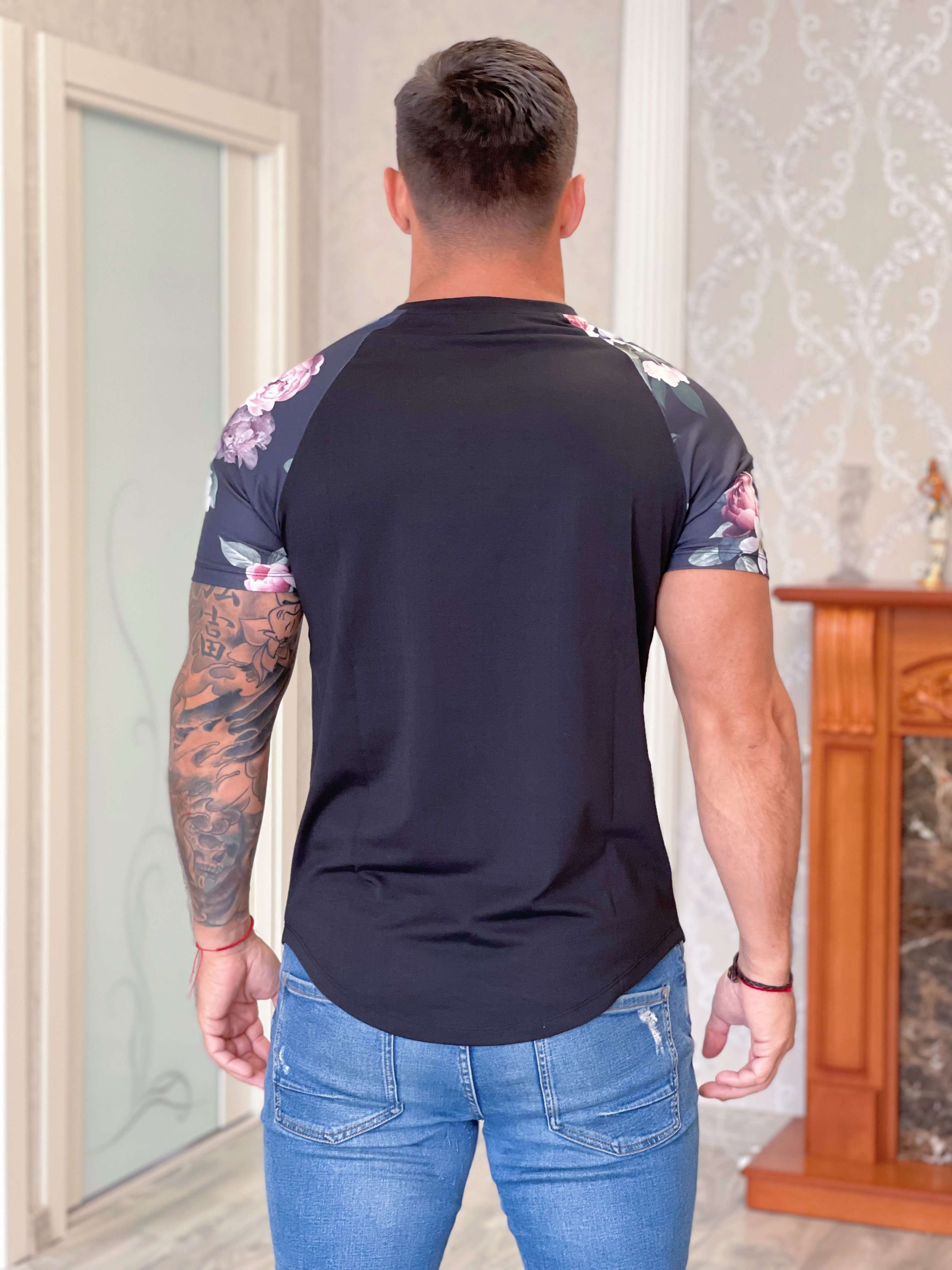 Naome - Black T-Shirt for Men (PRE-ORDER DISPATCH DATE 25 NOVEMBER 2021) - Sarman Fashion - Wholesale Clothing Fashion Brand for Men from Canada