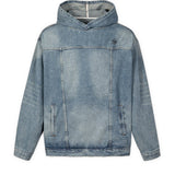 Naoporod - Denim Hoodie for Men - Sarman Fashion - Wholesale Clothing Fashion Brand for Men from Canada