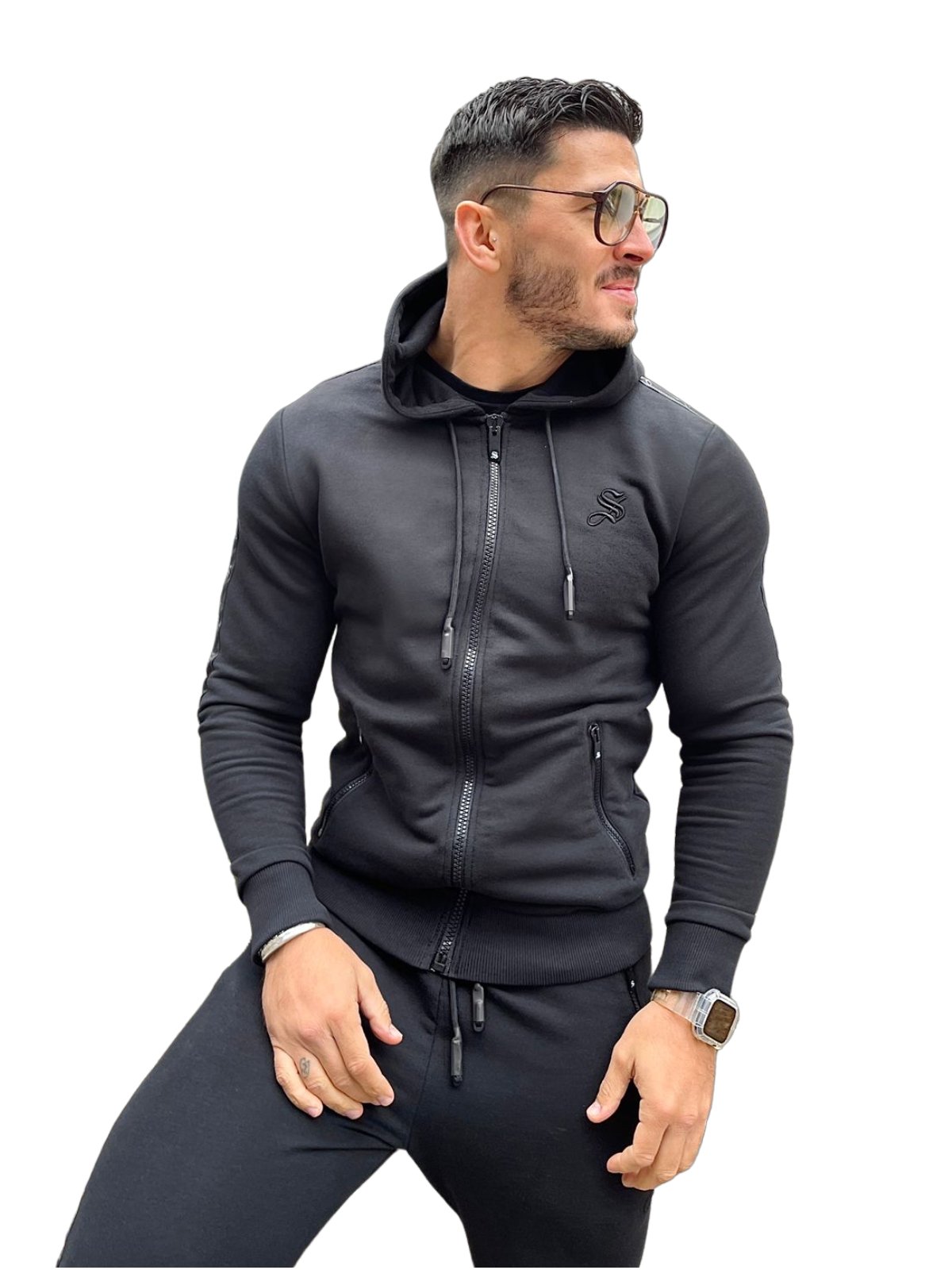 Napalm - Black Track Top for Men - Sarman Fashion - Wholesale Clothing Fashion Brand for Men from Canada