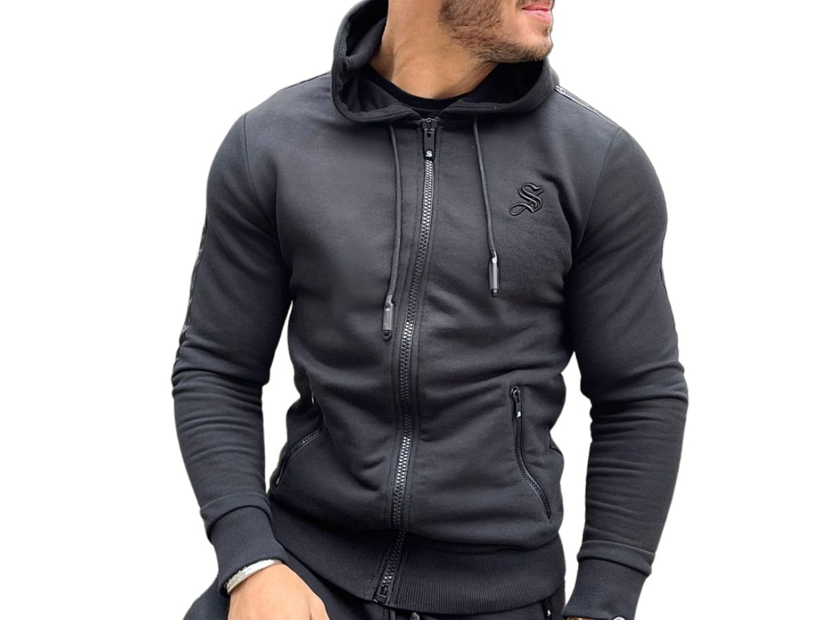 Napalm - Black Track Top for Men - Sarman Fashion - Wholesale Clothing Fashion Brand for Men from Canada