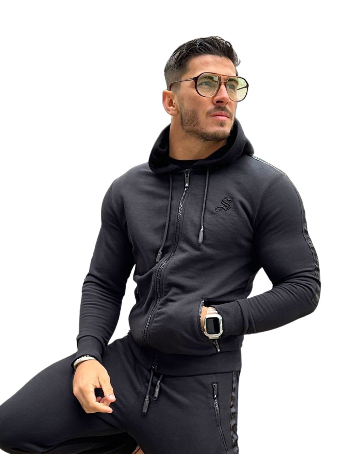 Napalm - Black Track Top for Men - Sarman Fashion - Wholesale Clothing Fashion Brand for Men from Canada