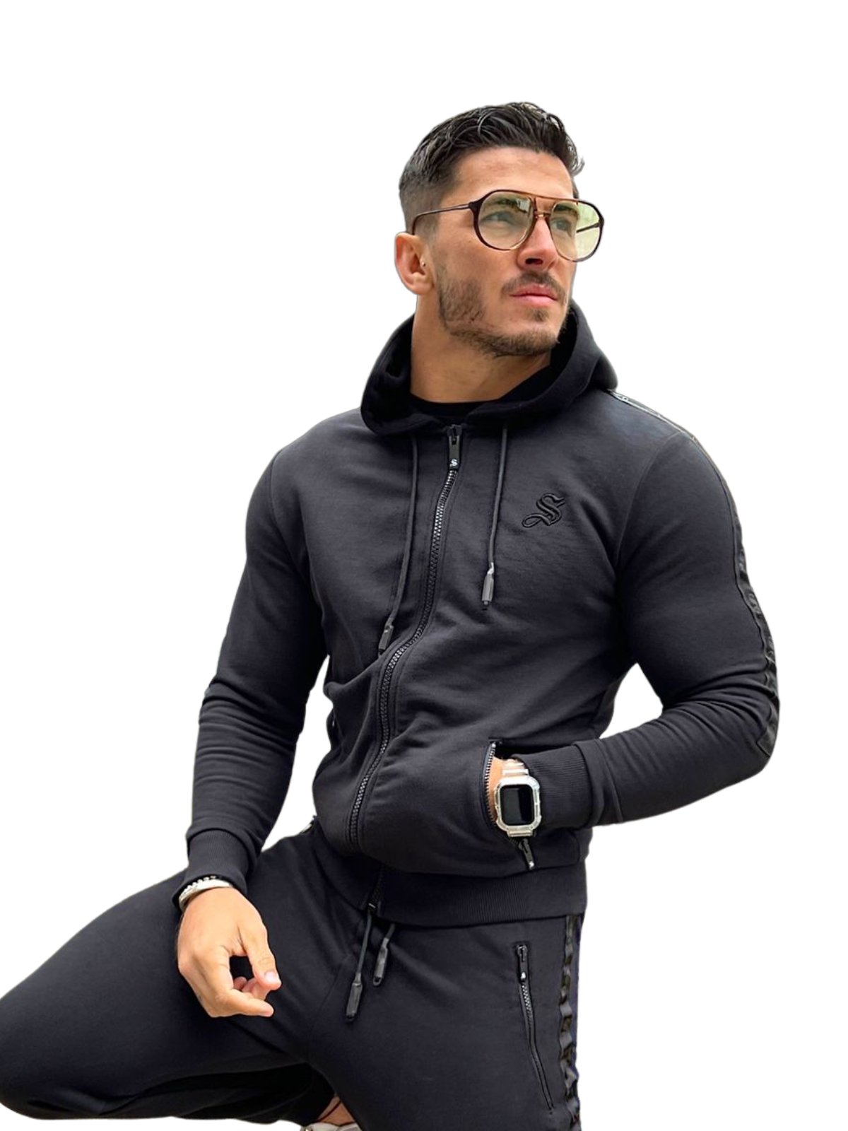 Napalm - Black Track Top for Men - Sarman Fashion - Wholesale Clothing Fashion Brand for Men from Canada