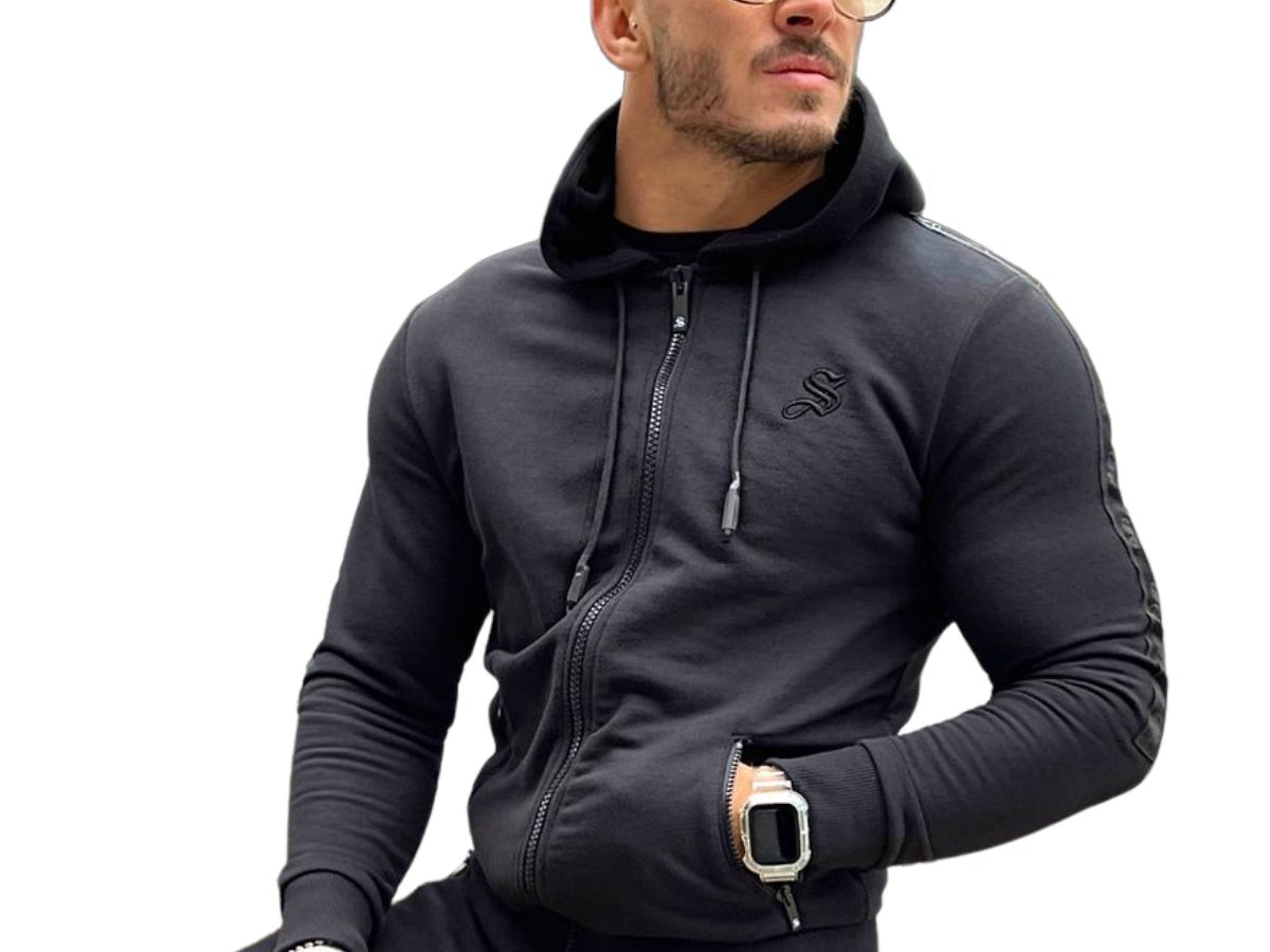 Napalm - Black Track Top for Men - Sarman Fashion - Wholesale Clothing Fashion Brand for Men from Canada