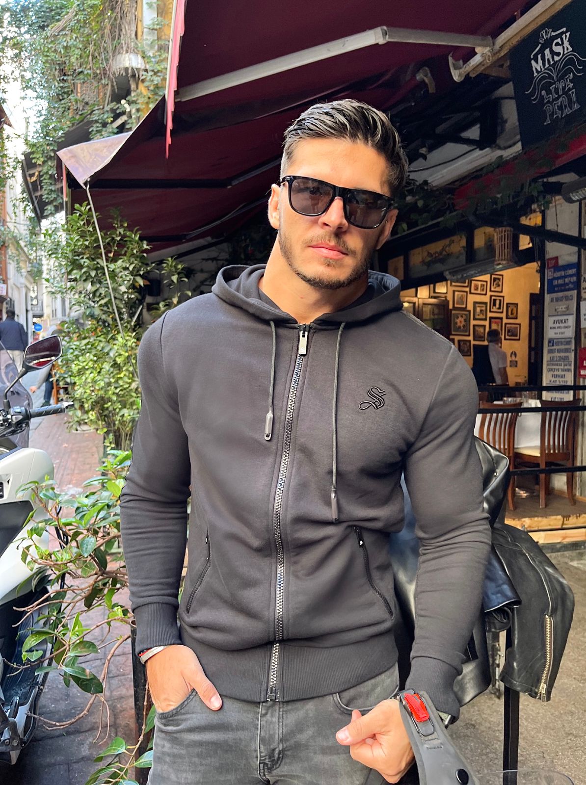 Napalm - Black Track Top for Men (PRE-ORDER DISPATCH DATE 25 DECEMBER 2021) - Sarman Fashion - Wholesale Clothing Fashion Brand for Men from Canada