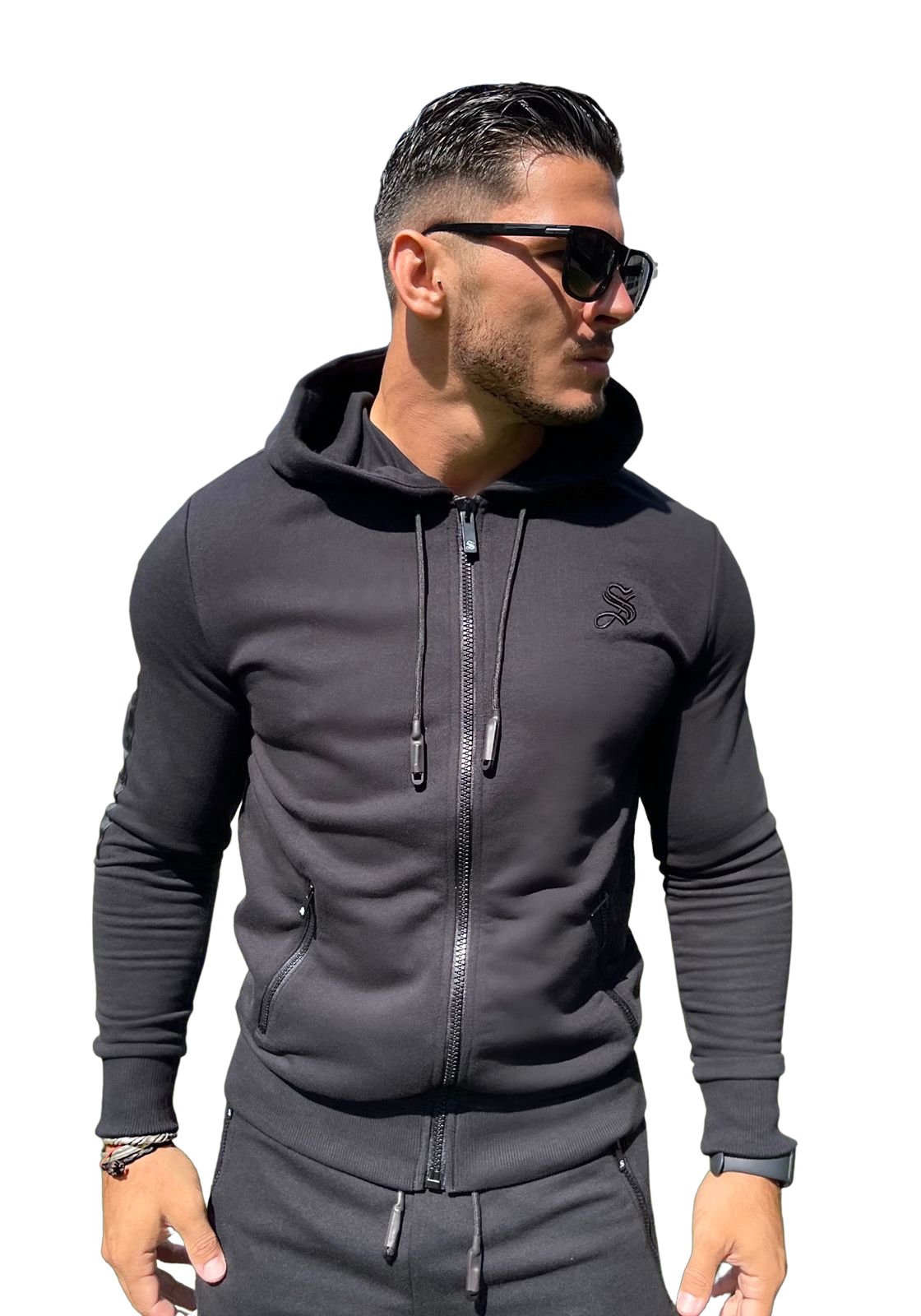 Napalm - Black Track Top for Men (PRE-ORDER DISPATCH DATE 25 DECEMBER 2021) - Sarman Fashion - Wholesale Clothing Fashion Brand for Men from Canada