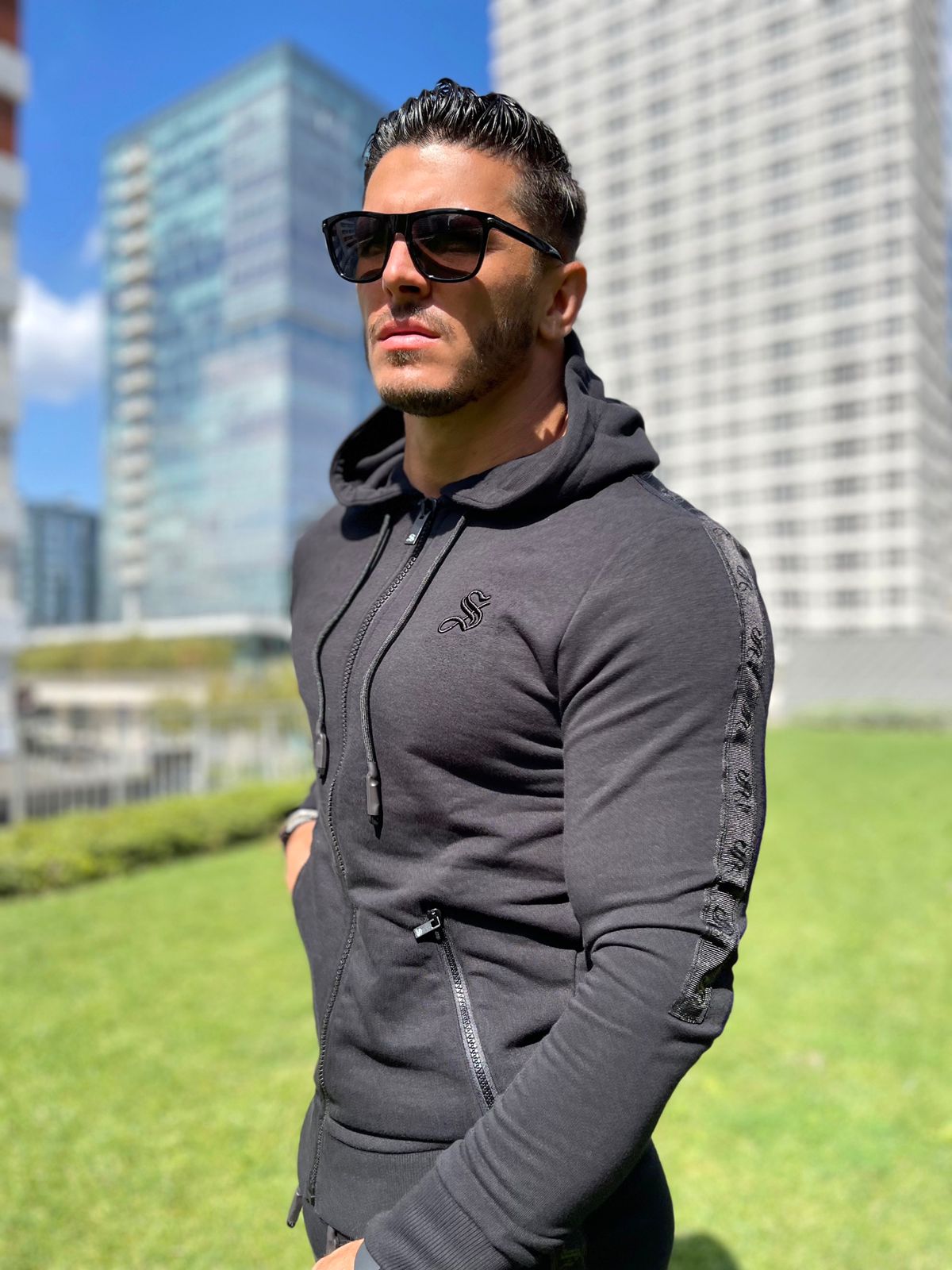 Napalm - Black Track Top for Men (PRE-ORDER DISPATCH DATE 25 DECEMBER 2021) - Sarman Fashion - Wholesale Clothing Fashion Brand for Men from Canada