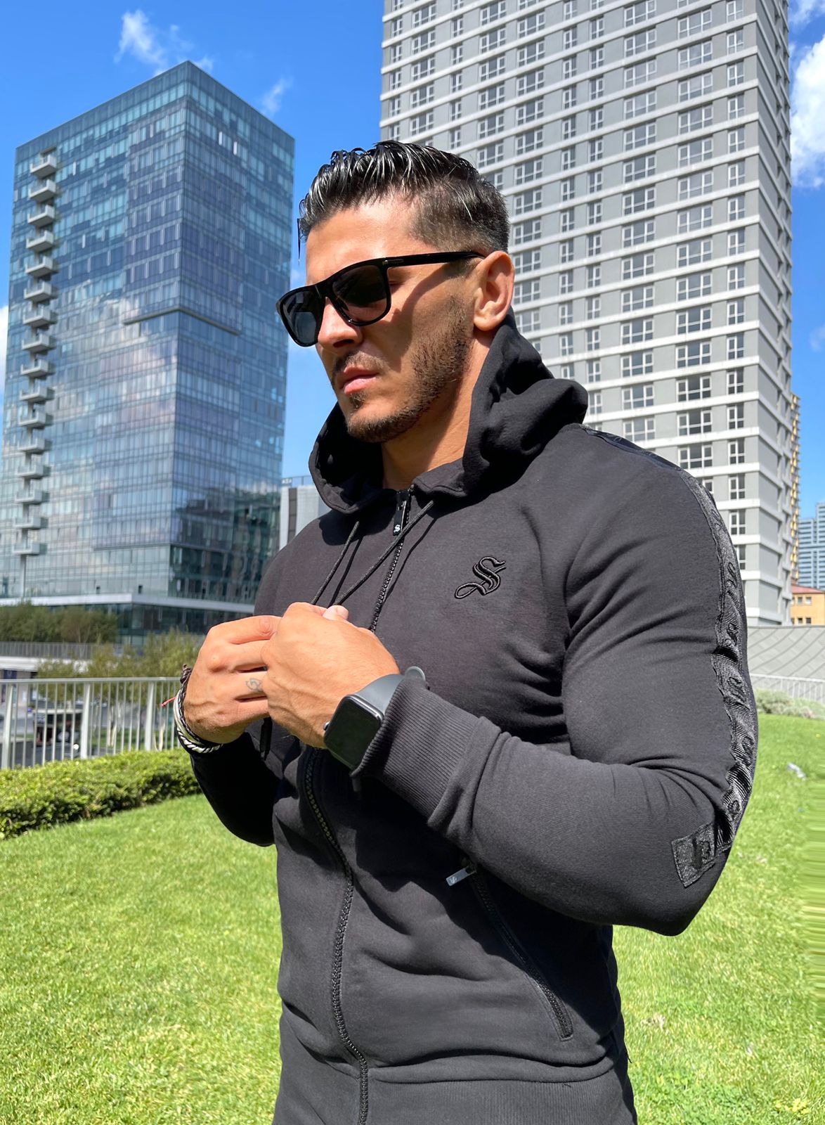 Napalm - Black Track Top for Men (PRE-ORDER DISPATCH DATE 25 DECEMBER 2021) - Sarman Fashion - Wholesale Clothing Fashion Brand for Men from Canada