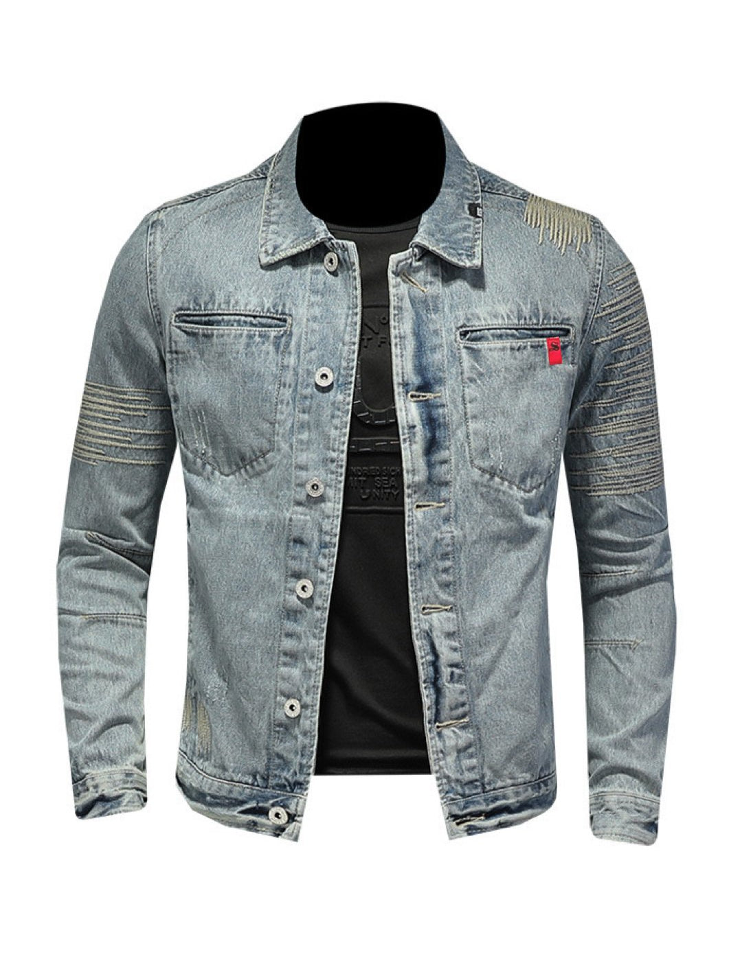 Nogufo 23 - Long Sleeve Jeans Jacket for Men - Sarman Fashion - Wholesale Clothing Fashion Brand for Men from Canada