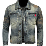 Nogufo - Long Sleeve Jeans Jacket for Men - Sarman Fashion - Wholesale Clothing Fashion Brand for Men from Canada