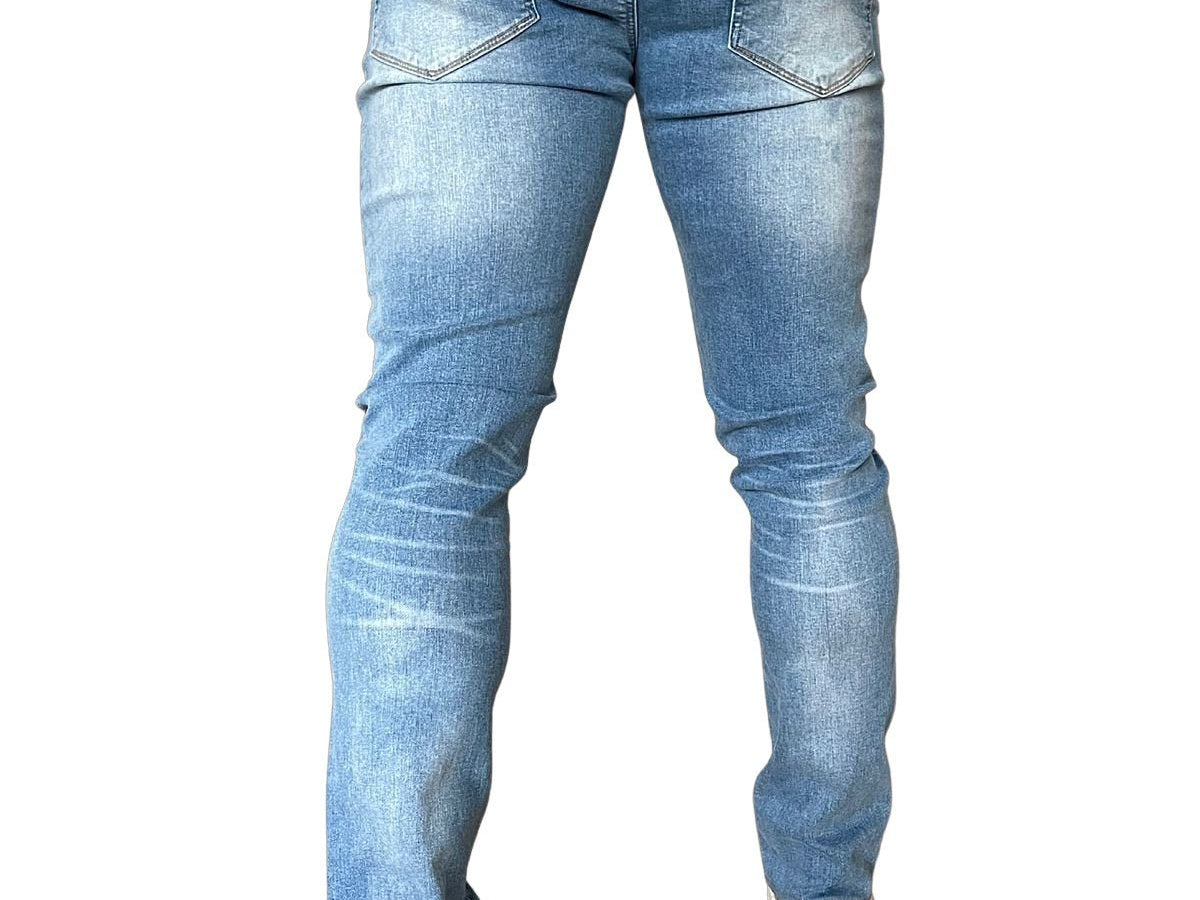 Nona - Light Blue Slim-fit Jean’s For Men - Sarman Fashion - Wholesale Clothing Fashion Brand for Men from Canada