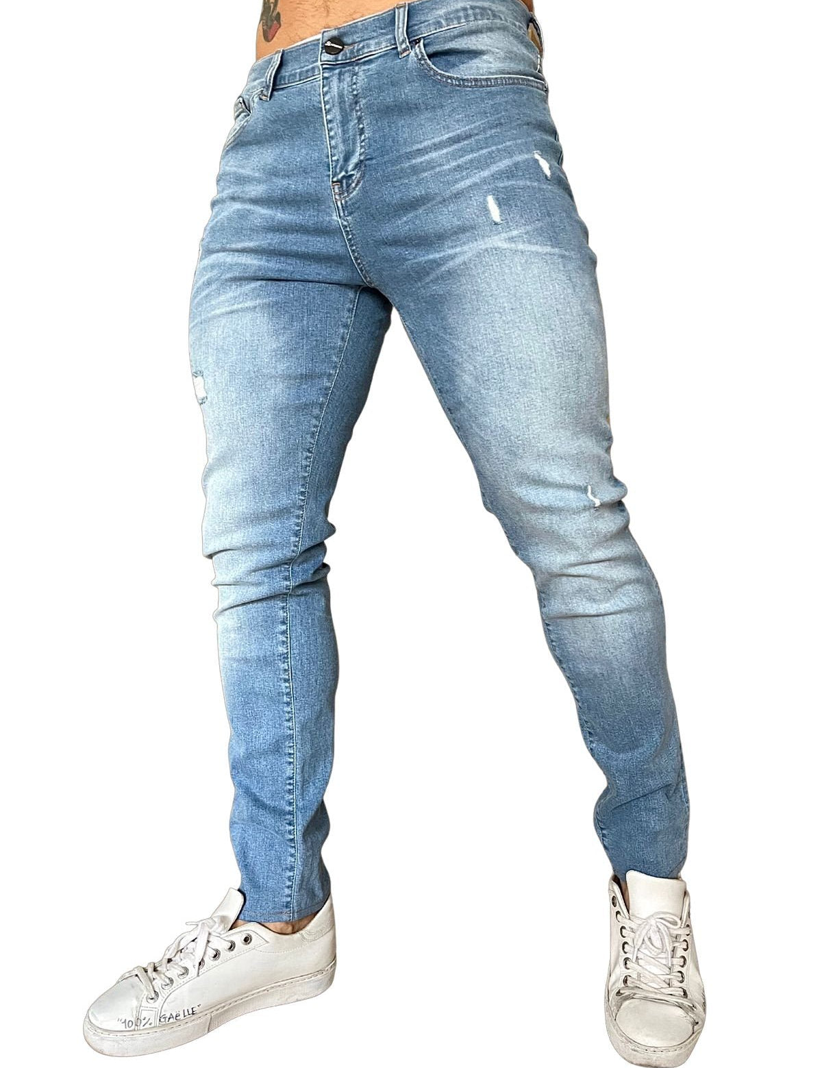 Nona - Light Blue Slim-fit Jean’s For Men - Sarman Fashion - Wholesale Clothing Fashion Brand for Men from Canada