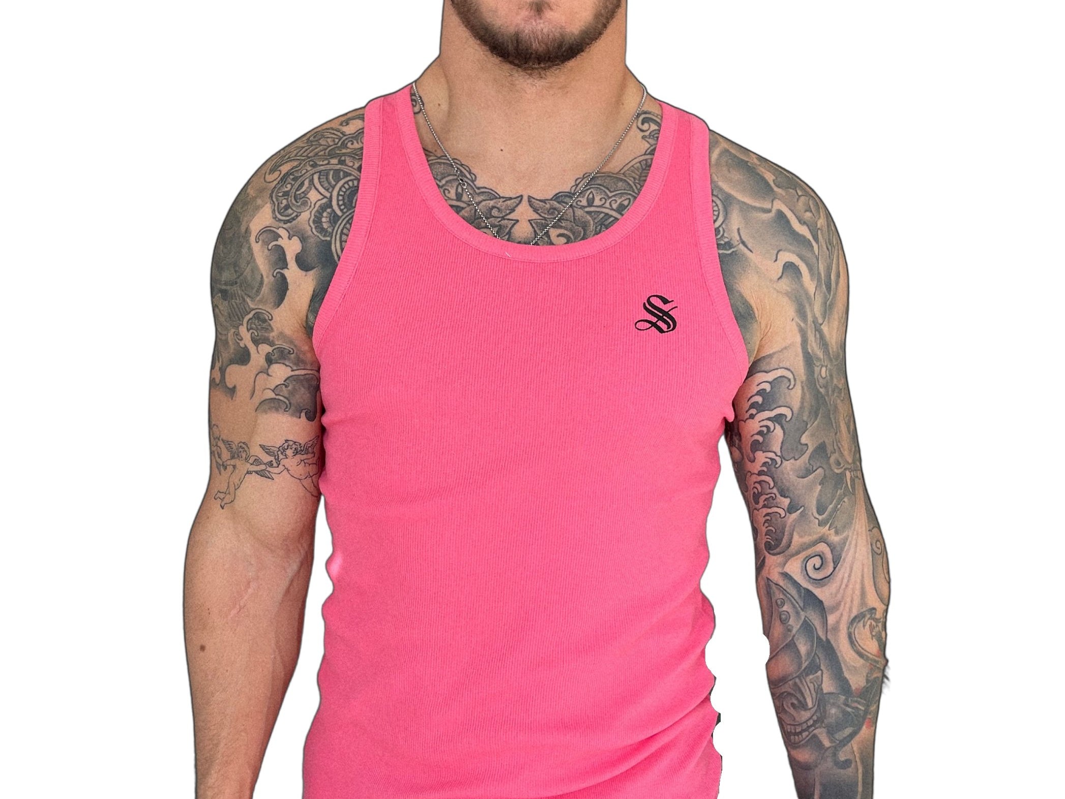 Nosilio - Pink Tank Top for Men - Sarman Fashion - Wholesale Clothing Fashion Brand for Men from Canada