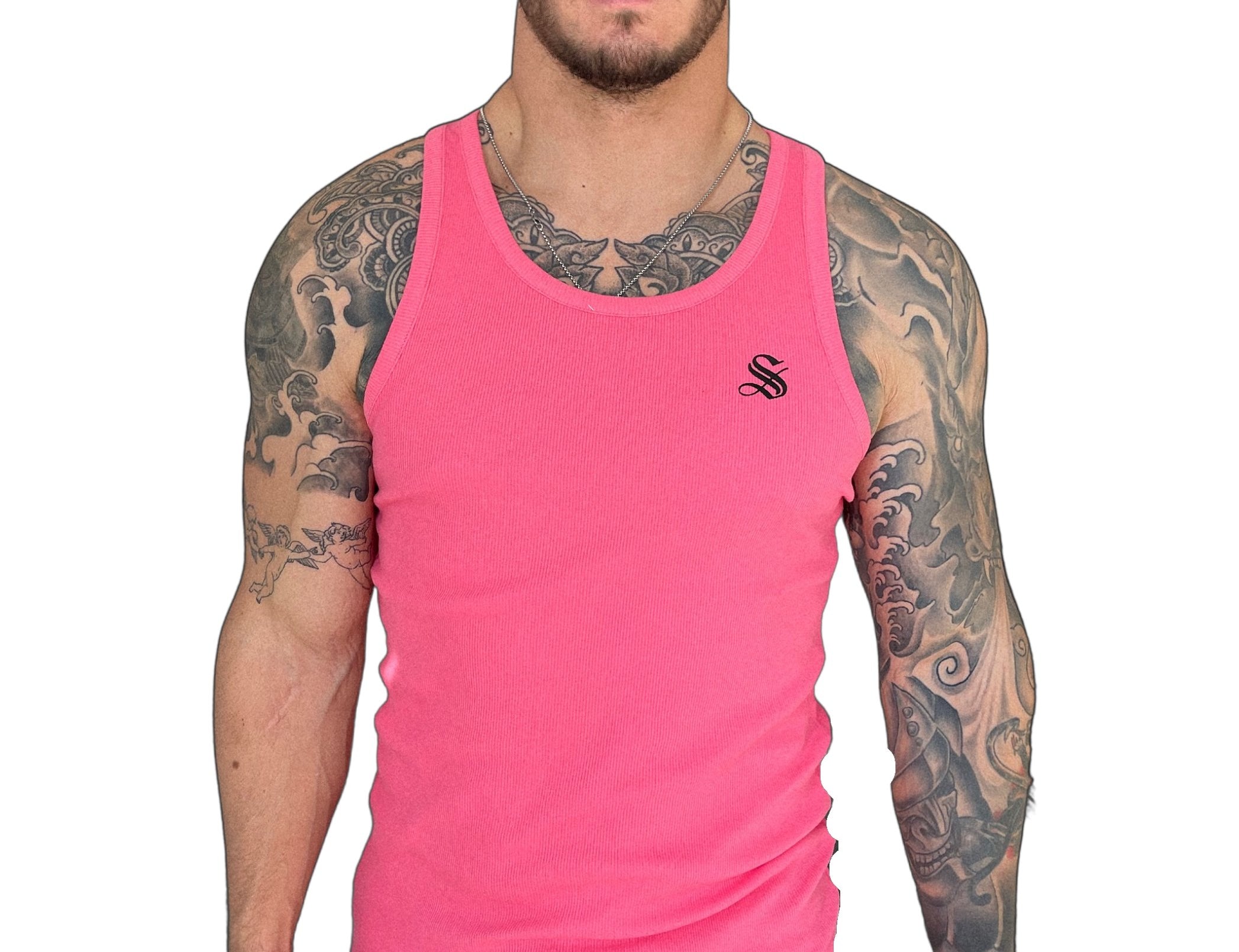 Nosilio - Pink Tank Top for Men - Sarman Fashion - Wholesale Clothing Fashion Brand for Men from Canada