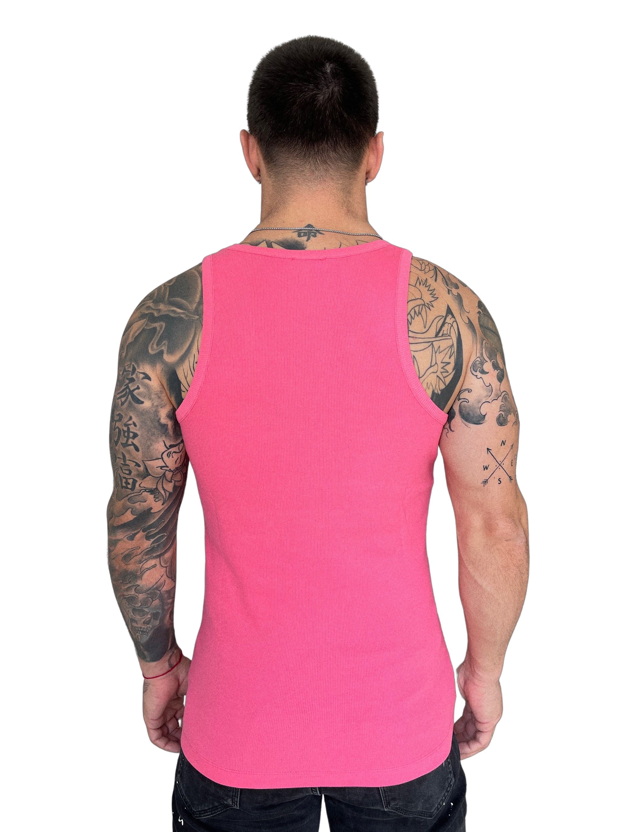 Nosilio - Pink Tank Top for Men - Sarman Fashion - Wholesale Clothing Fashion Brand for Men from Canada