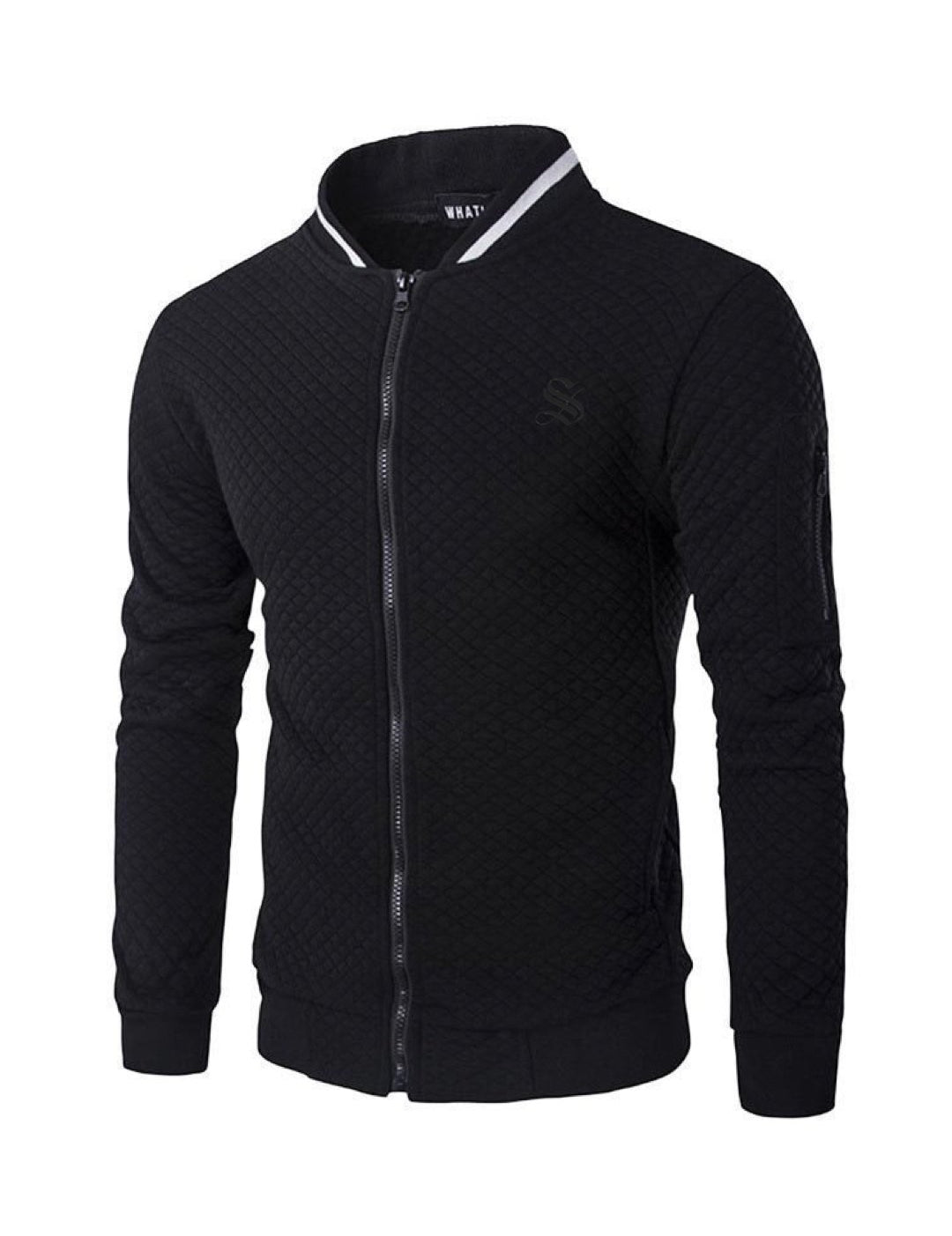 Omega - Black Long Sleeve Sweatshirt for Men - Sarman Fashion - Wholesale Clothing Fashion Brand for Men from Canada