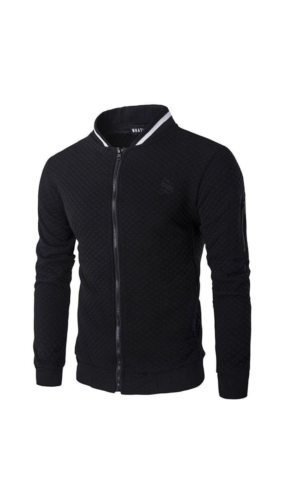 Omega - Black Long Sleeve Sweatshirt for Men - Sarman Fashion - Wholesale Clothing Fashion Brand for Men from Canada