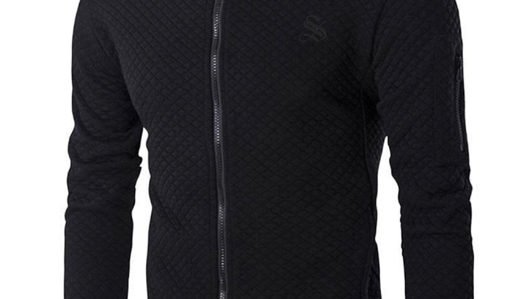 Omega - Black Long Sleeve Sweatshirt for Men - Sarman Fashion - Wholesale Clothing Fashion Brand for Men from Canada