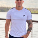 One Half #2 - White T-shirt for Men - Sarman Fashion - Wholesale Clothing Fashion Brand for Men from Canada