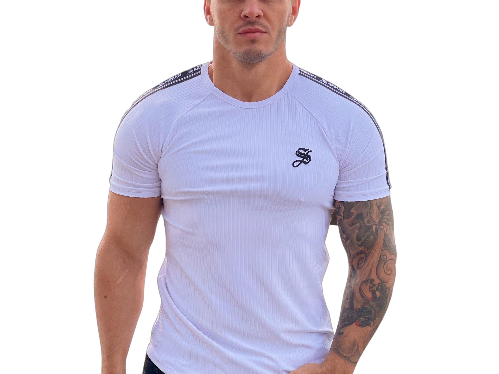 One Half #2 - White T-shirt for Men - Sarman Fashion - Wholesale Clothing Fashion Brand for Men from Canada