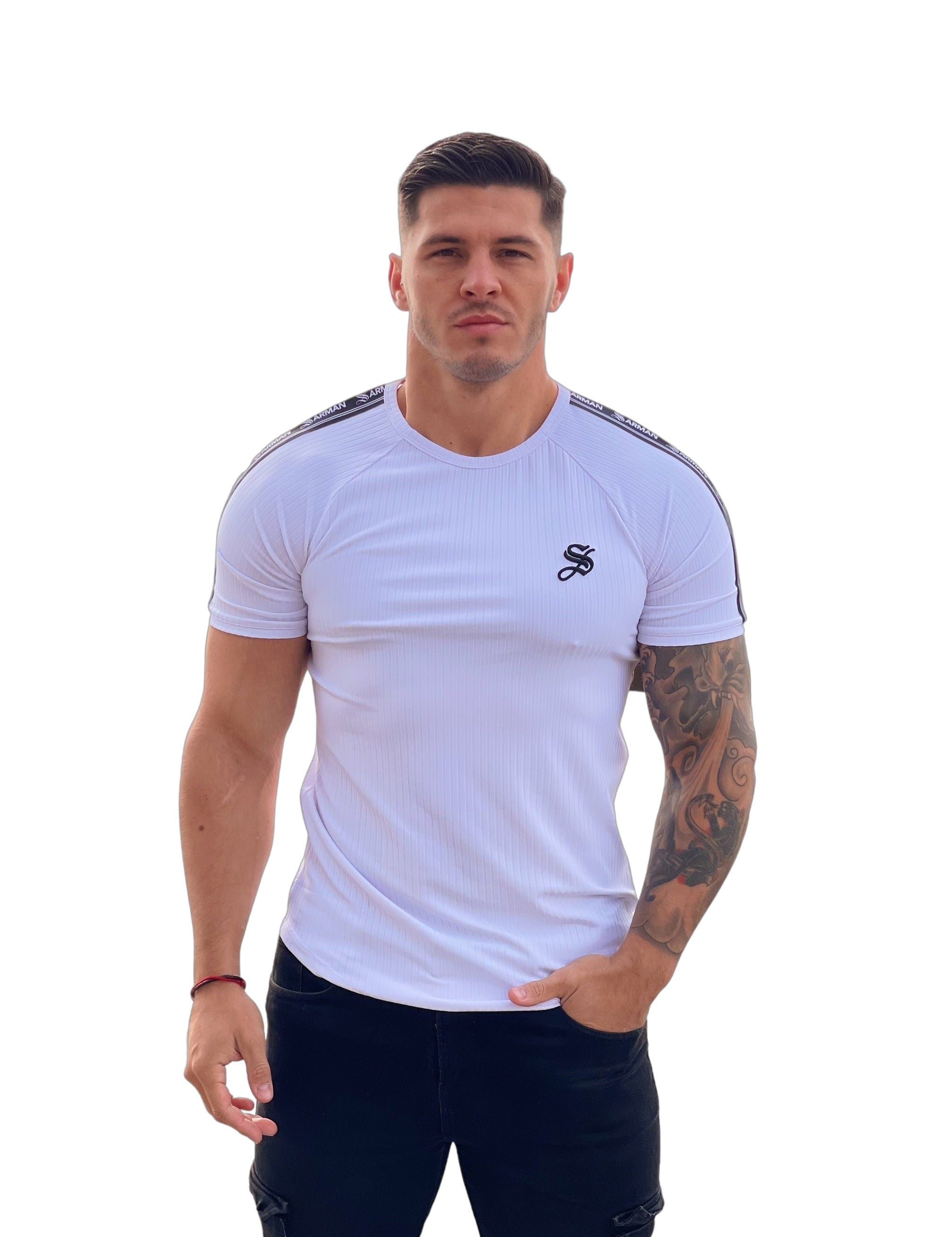 One Half #2 - White T-shirt for Men - Sarman Fashion - Wholesale Clothing Fashion Brand for Men from Canada