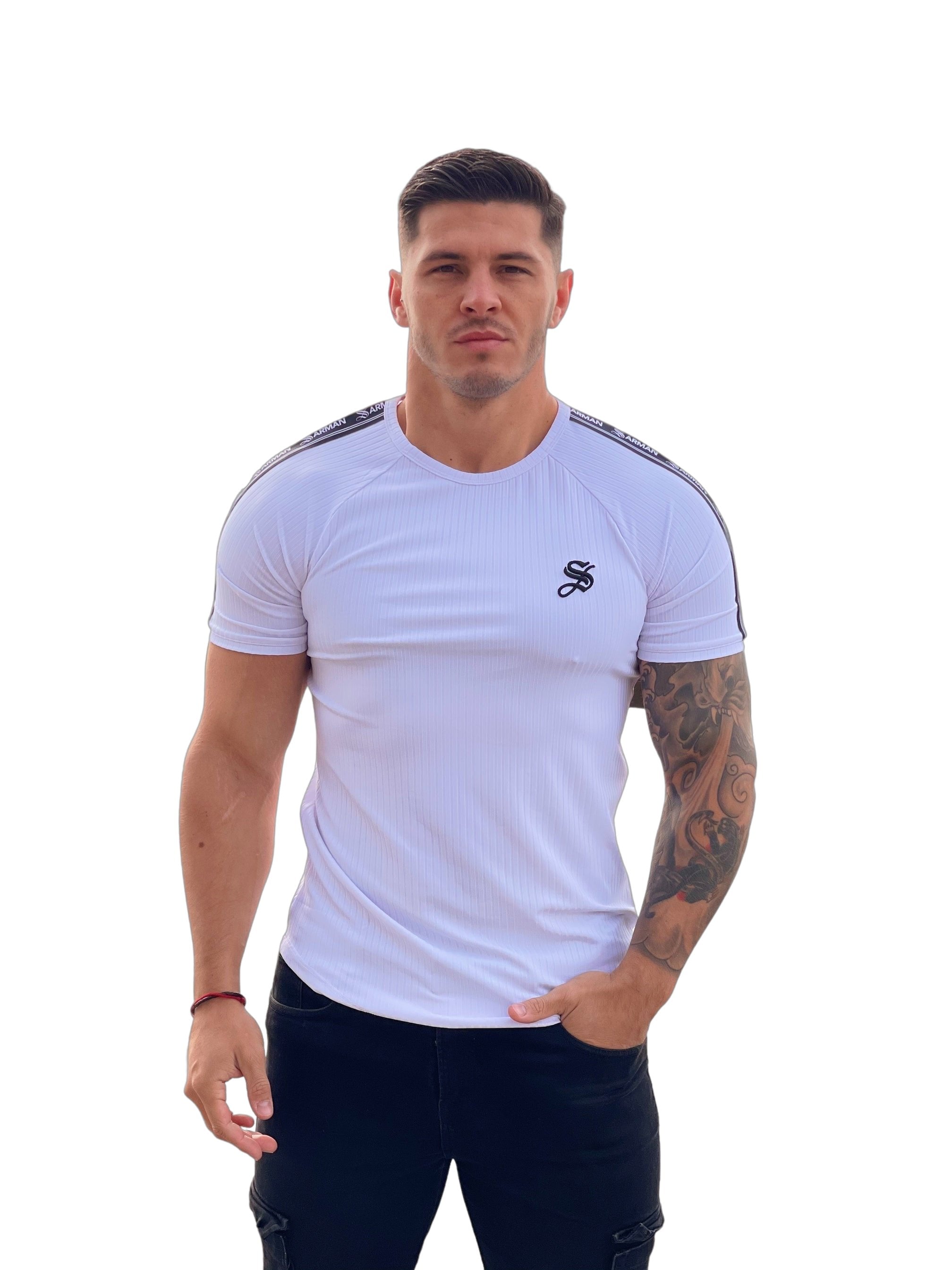 One Half #2 - White T-shirt for Men - Sarman Fashion - Wholesale Clothing Fashion Brand for Men from Canada